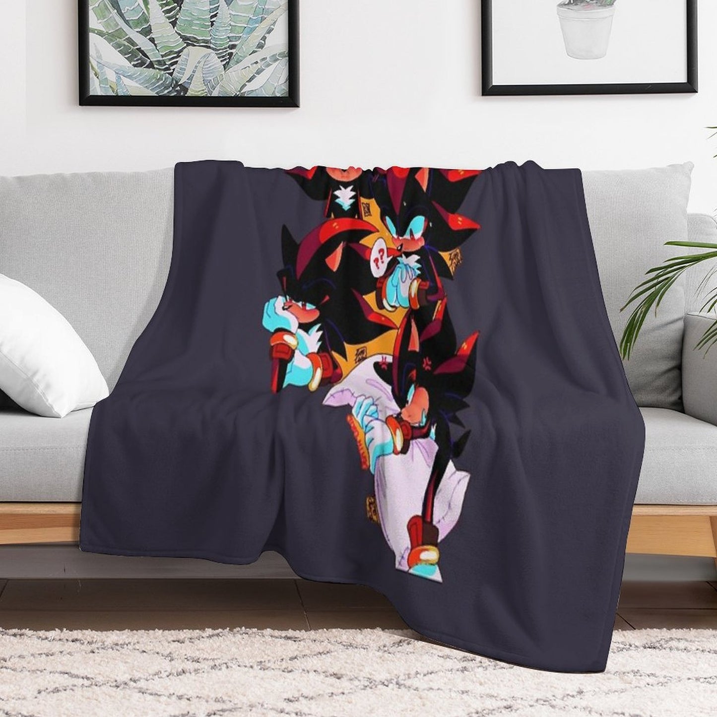 Mens Best Shadow The Hedgehog Cute Gifts Multi-functional Throw Blanket