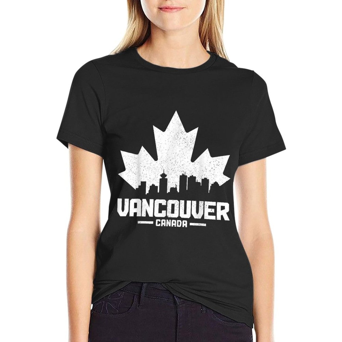 Vancouver BC Canada Maple Leaf Canadian Skyline Durable T-Shirt