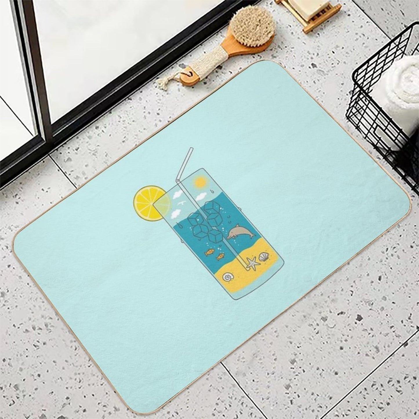 Summer Drink Dirt-Trapping Bath Mat