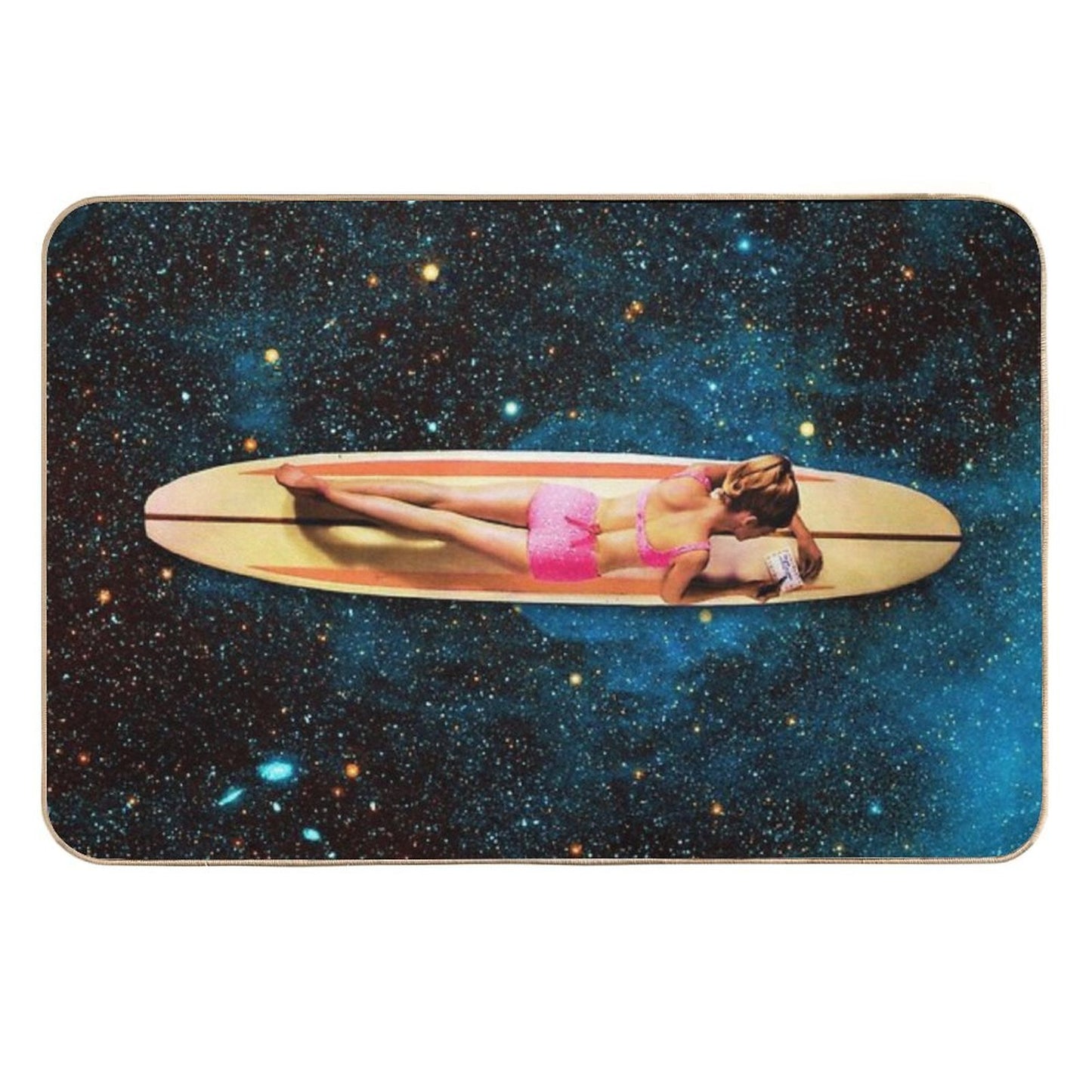 Pleiadian Surfer Slip-Resistant Bath Mat