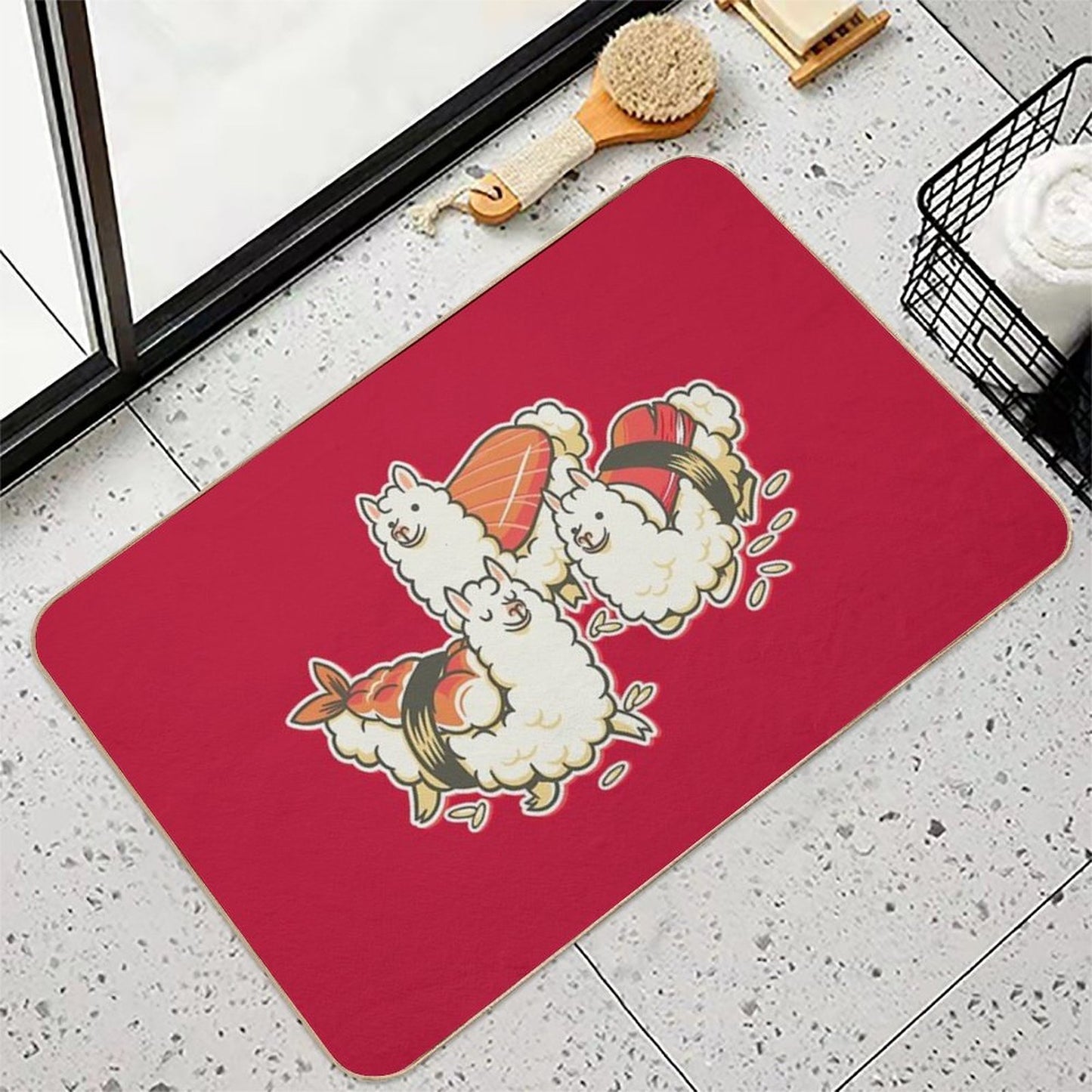 Alpaca Sushi Niguiri Eco-Friendly Bath Mat