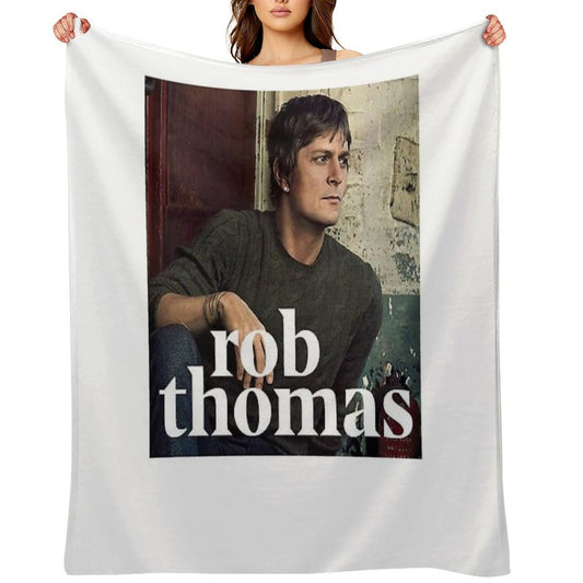 Rob Thomas Singer Music Band Sustainable Throw Blanket