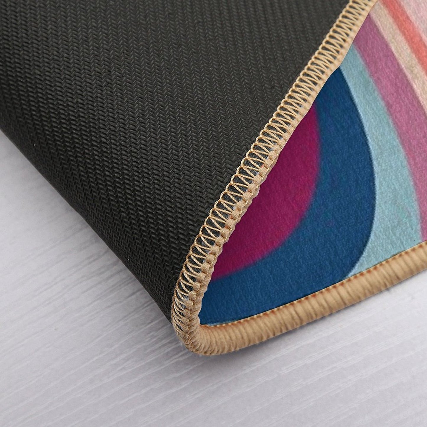 Retro Colorful Trippy Abstract Fade-Resistant Bath Mat