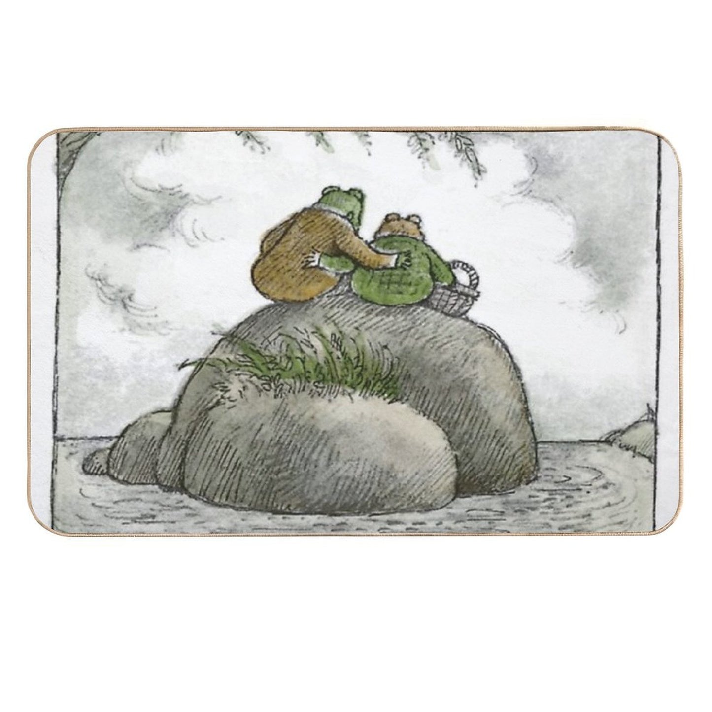 Frog And Toad on The Water Repositionable Bath Mat
