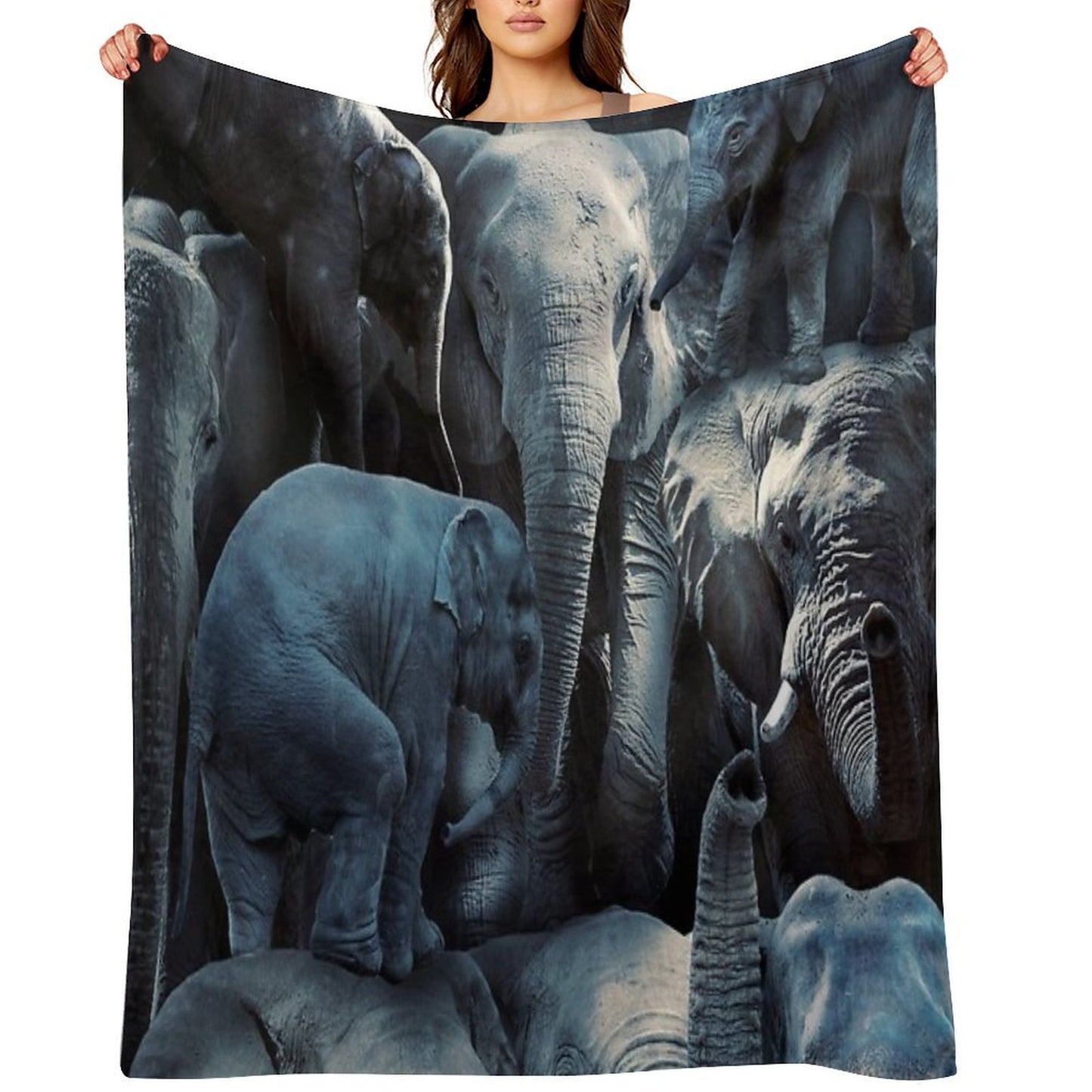 Elephants Plush Throw Blanket
