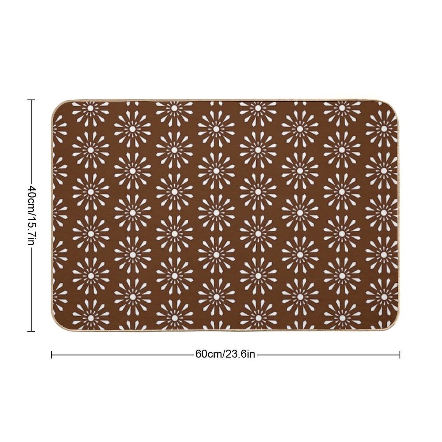 Brown Moroccan Inspired Pattern Long-Lasting Bath Mat