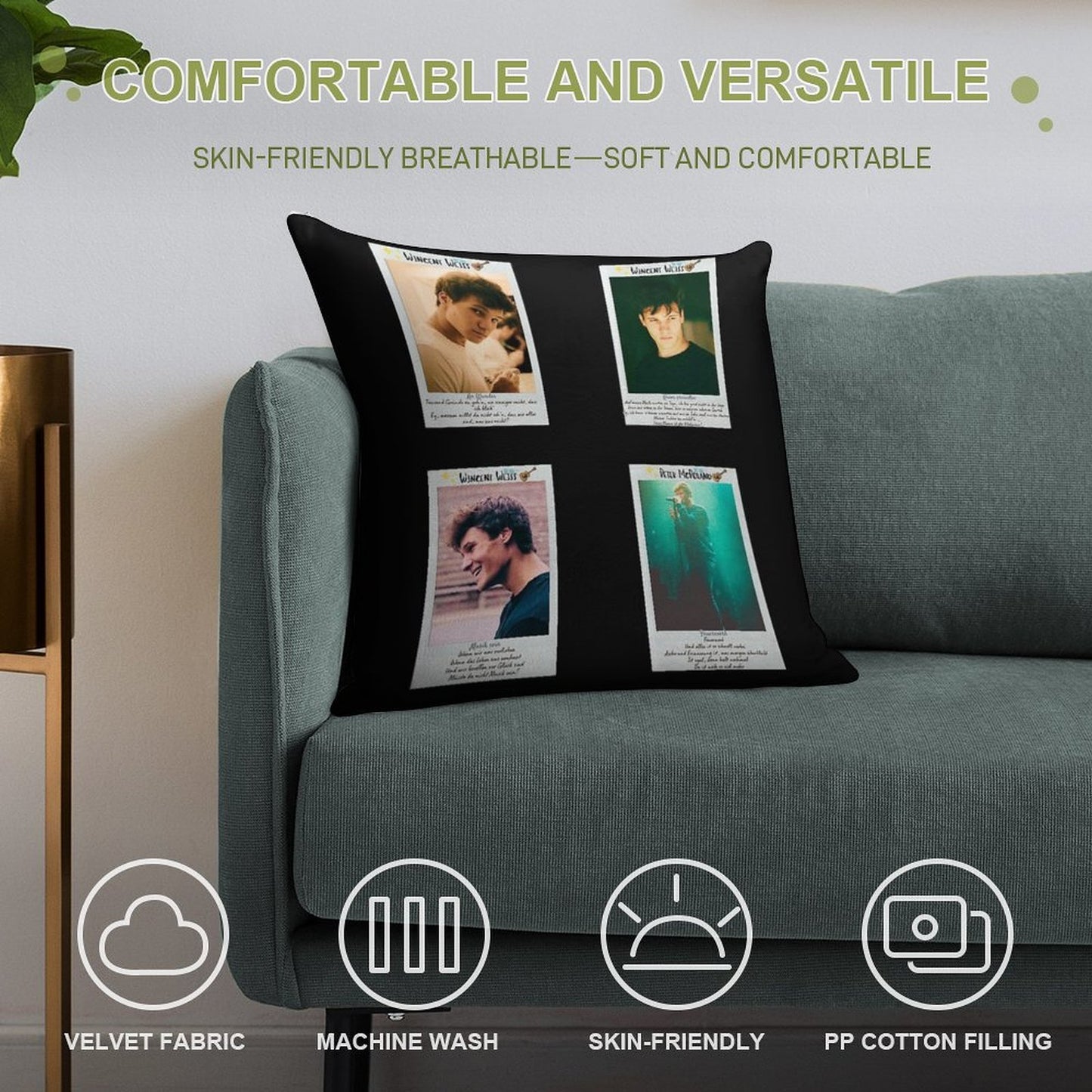 Wincent Weiss Lyrics HD Sticker Set  T Shirt Soft Ultra-Soft Texture Throw Pillow