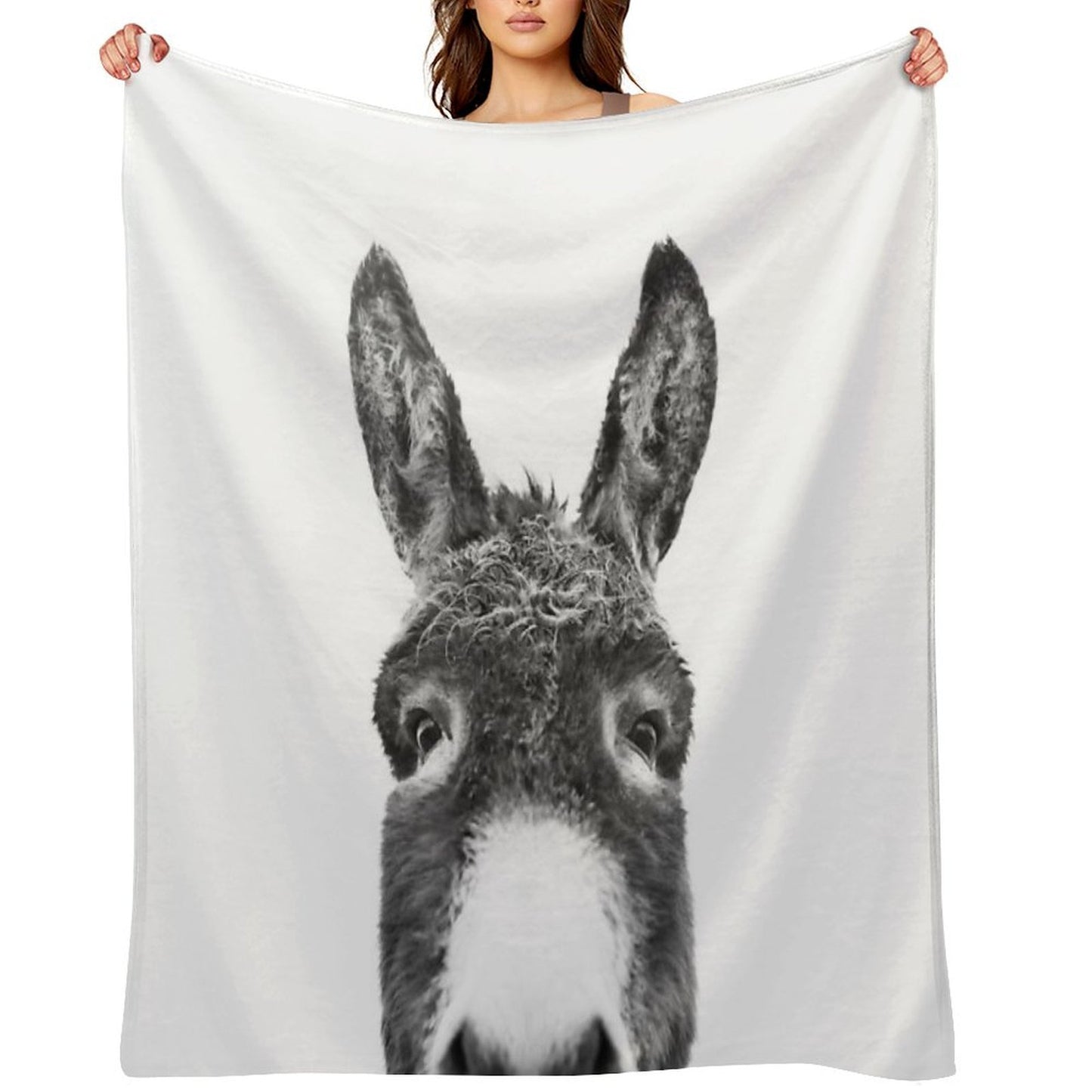Peeking Donkey Multi-functional Throw Blanket