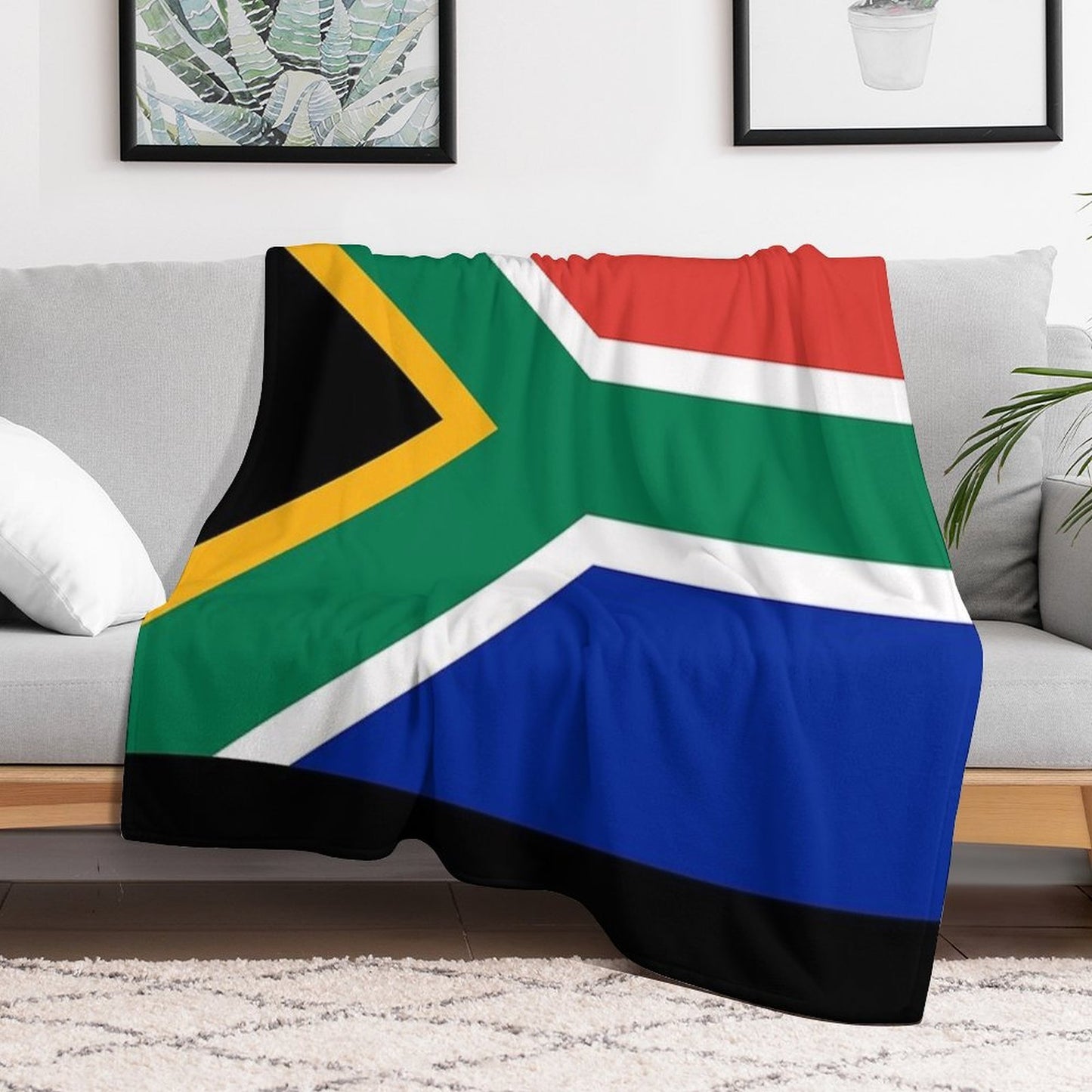 South African Springboks Flag Velvety-soft Throw Blanket