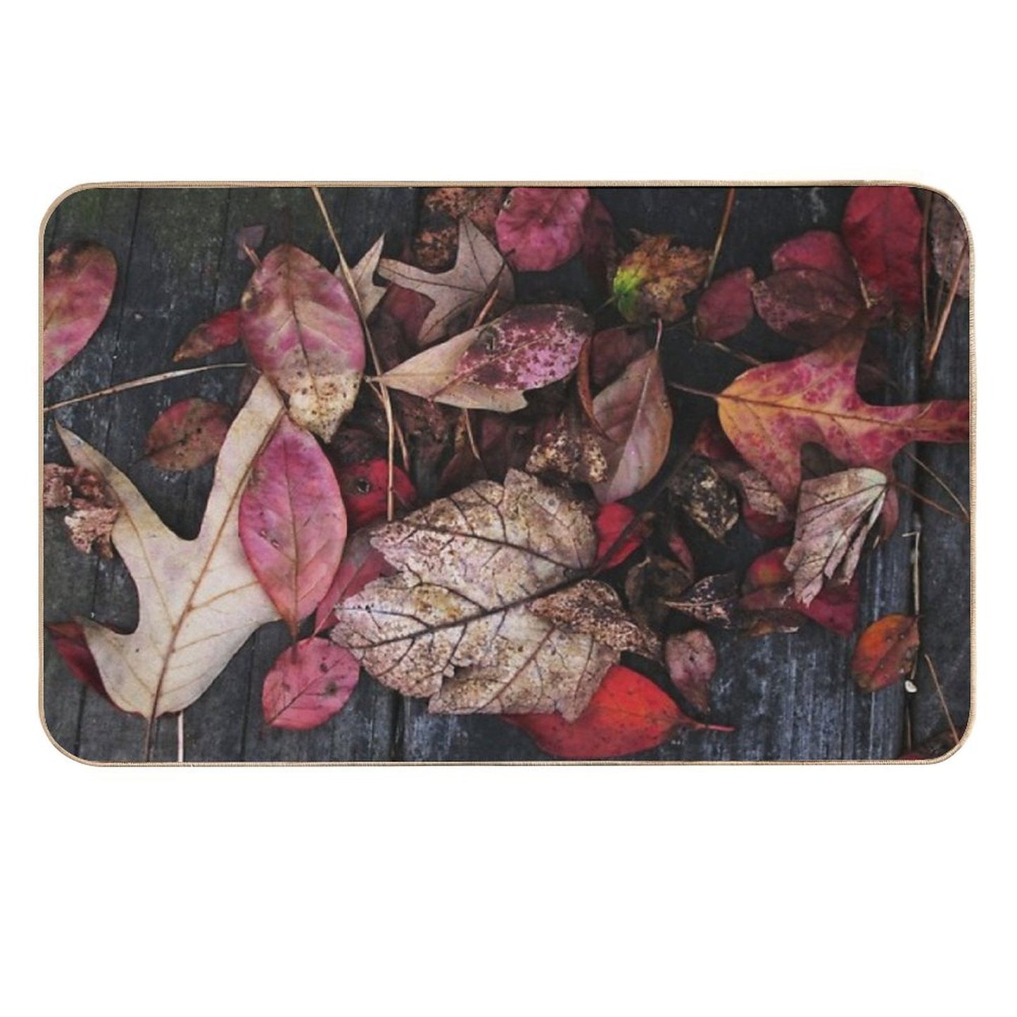 Collage Of Autumn Red Easy To Clean Bath Mat