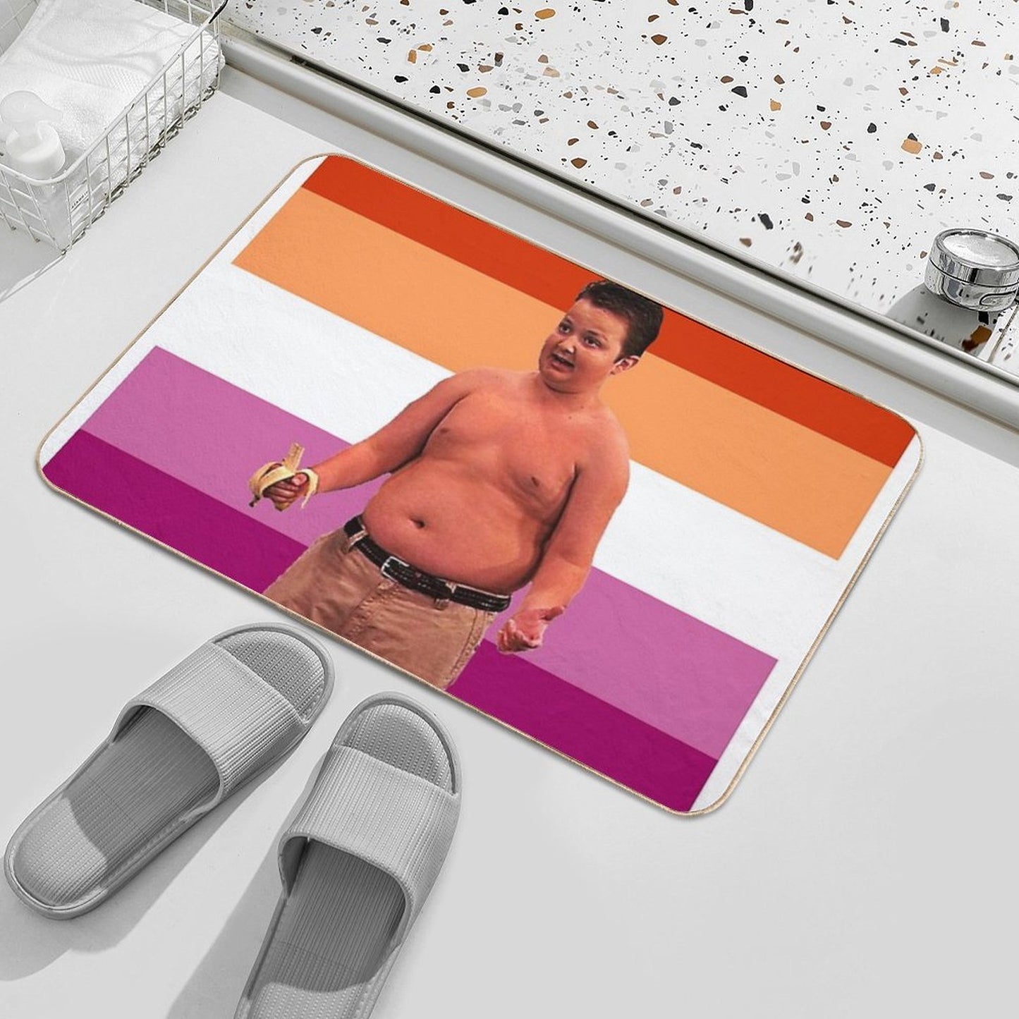 Lesbian Flag Gibby Dirt-Trapping Bath Mat