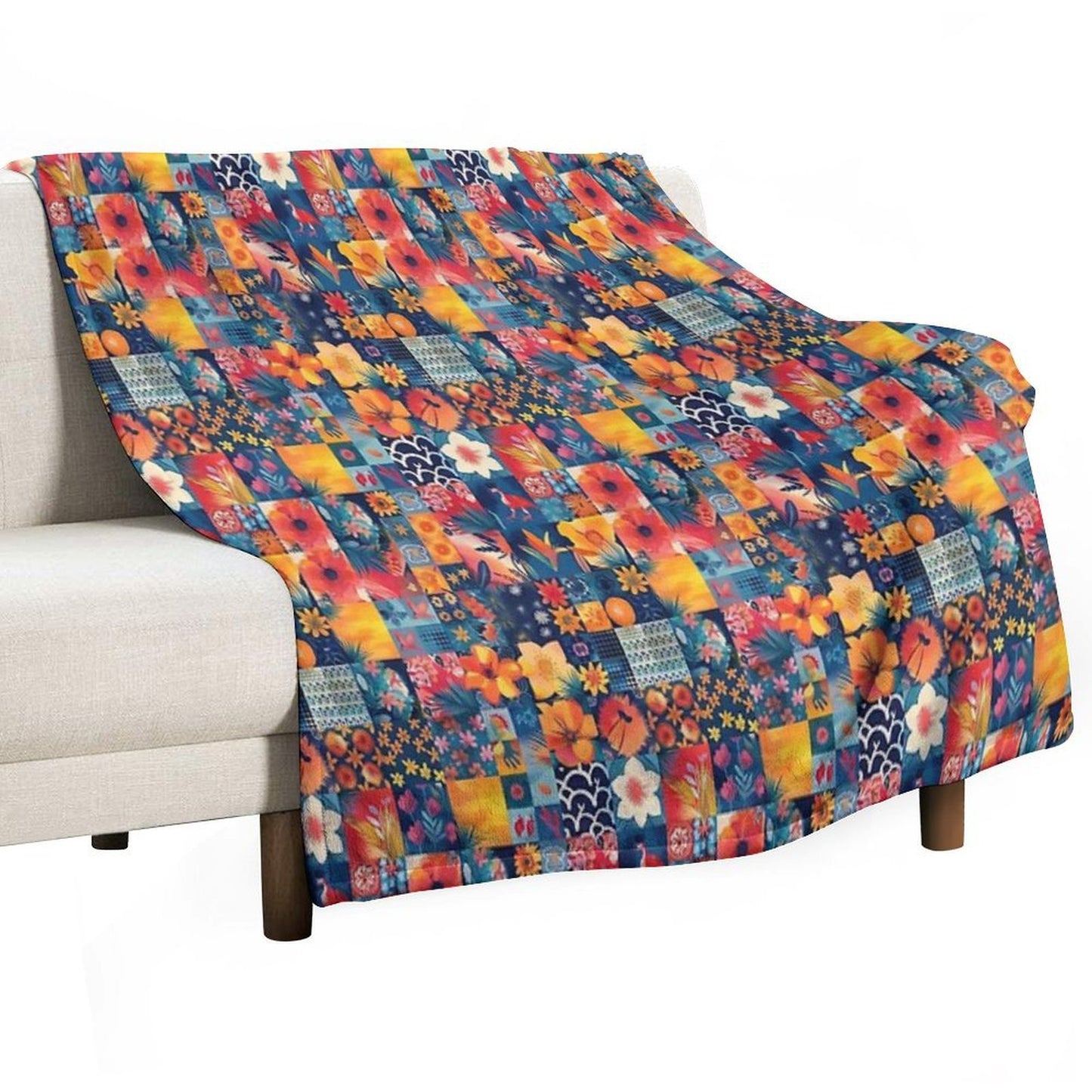 Summer Patchwork Comfort Throw Blanket