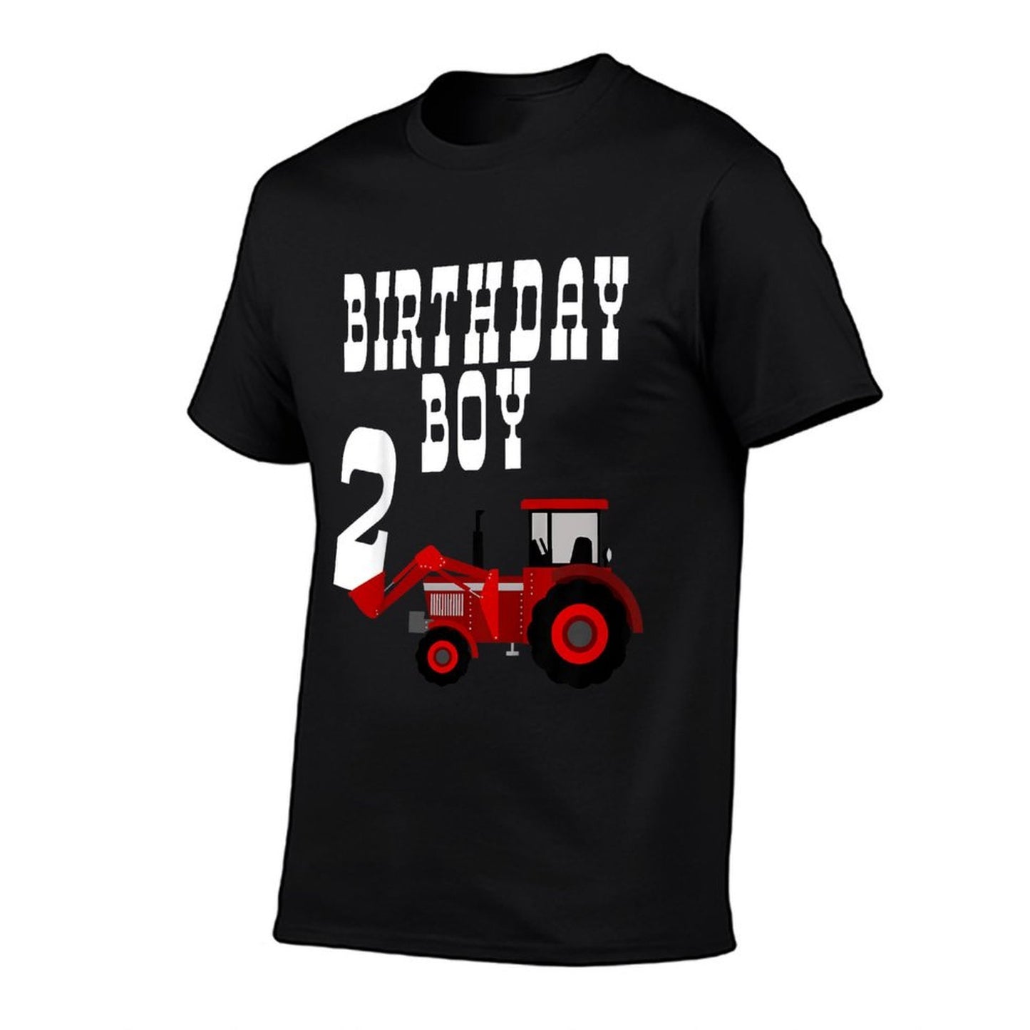 Kids Red Farm Tractor Birthday Boy 2 Year Old Party Two Versatile T-Shirt