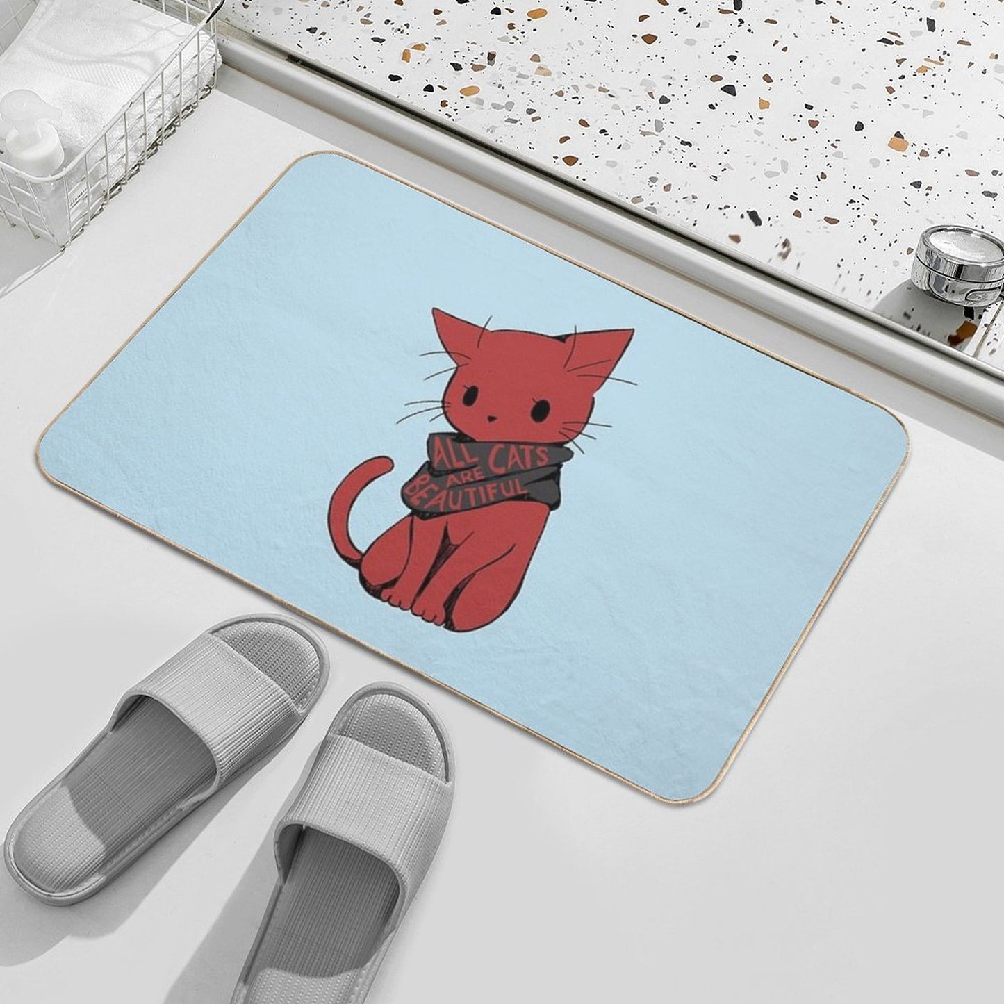 All Cats Are Beautiful - Cute, ACAB, Meme, Punk Easy Maintenance Bath Mat