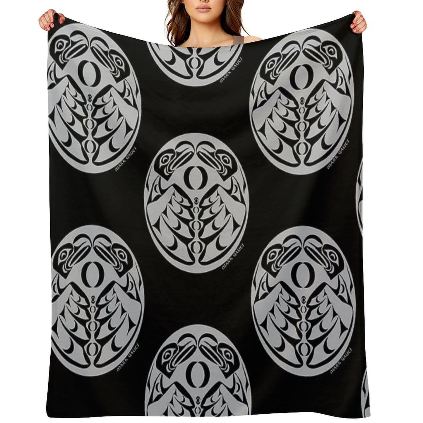 Coast Salish Eagle Multi-functional Throw Blanket