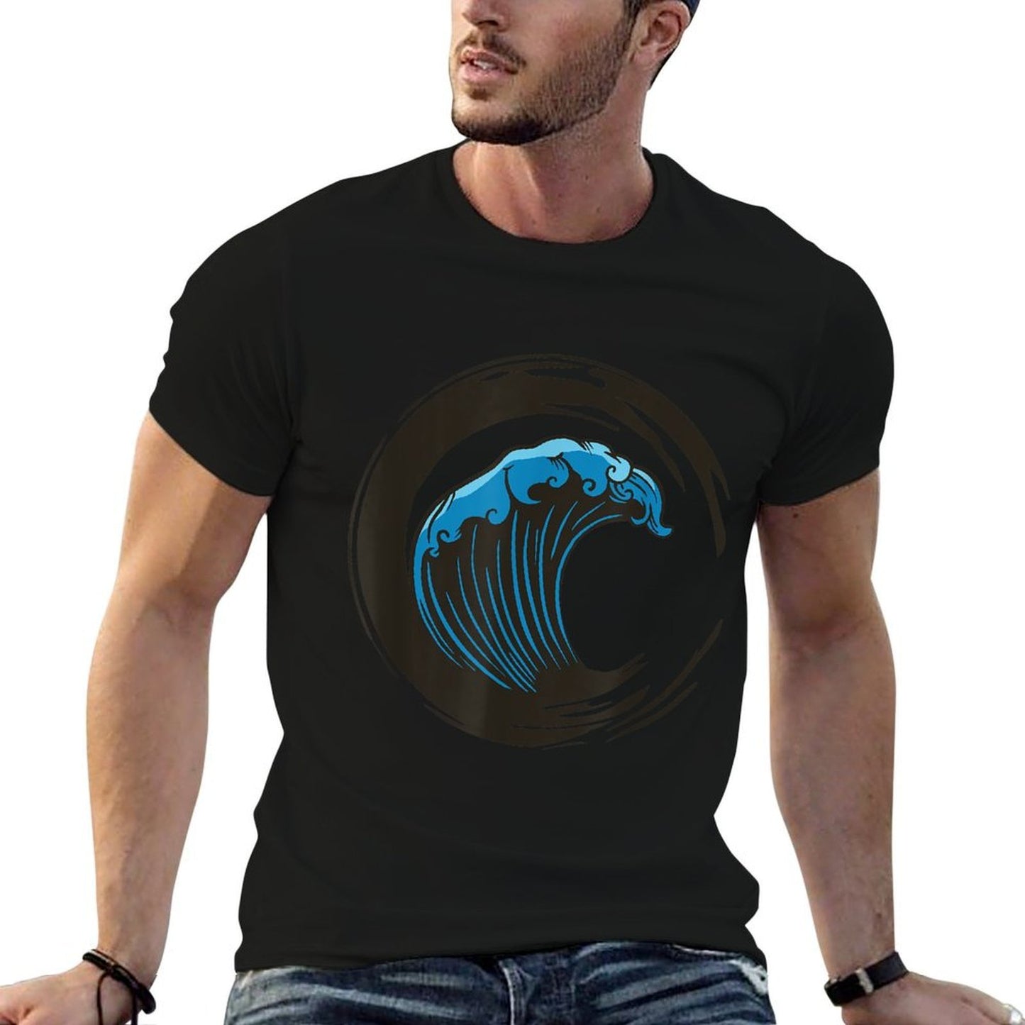 Brush Wave Ocean Water Lightweight T-Shirt