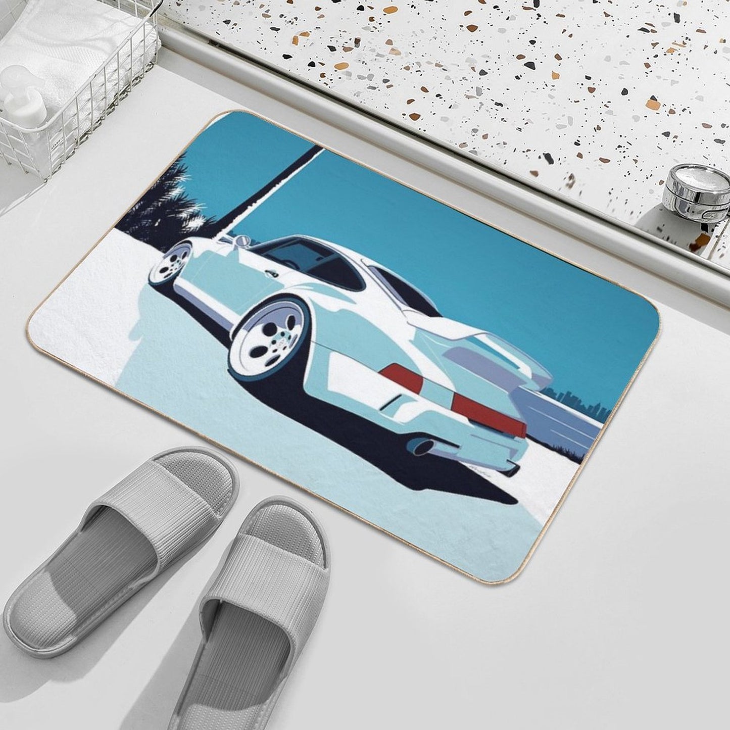 964 in Miami Air Cooled Classic Car Art High-Traffic Bath Mat