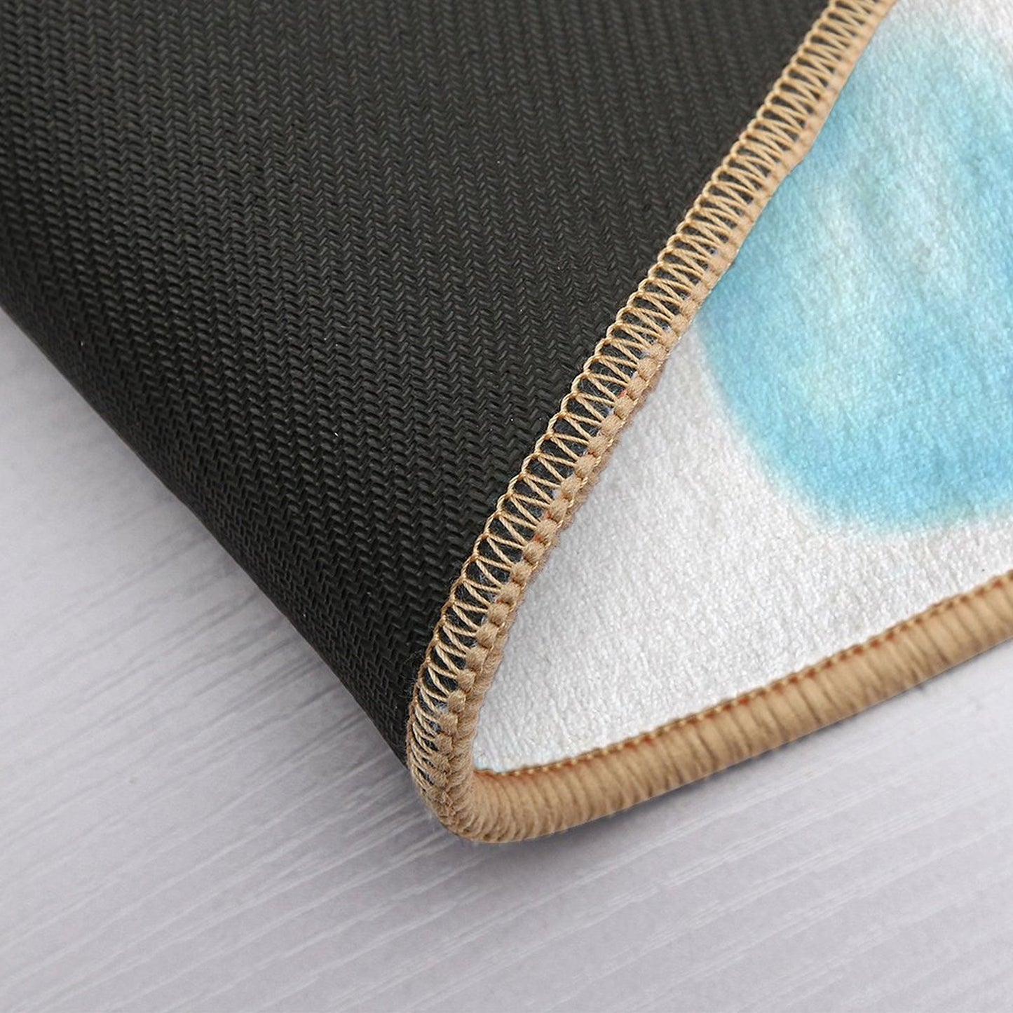 Turquoise BLUE Watercolor Bubbles High-Traffic Bath Mat