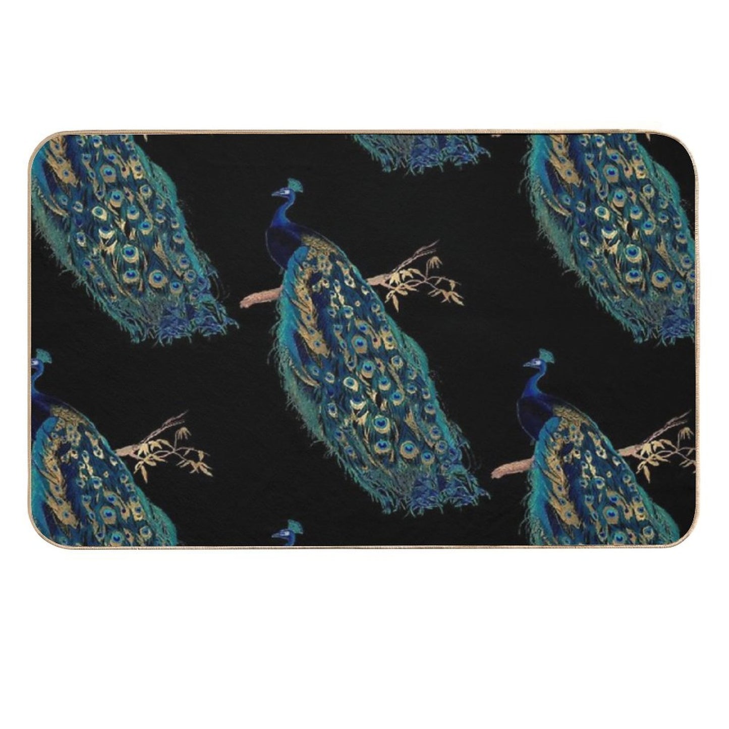 Vintage Peacock Odorless Bath Mat