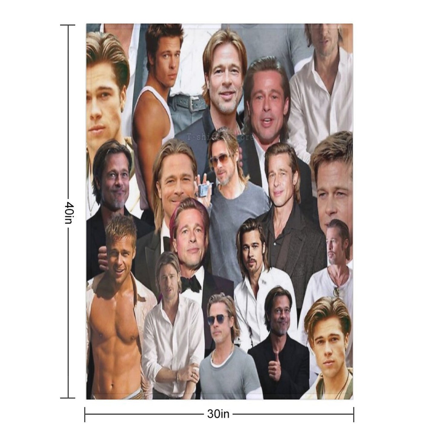 Brad Pitt Photo Collage Travel-friendly Throw Blanket