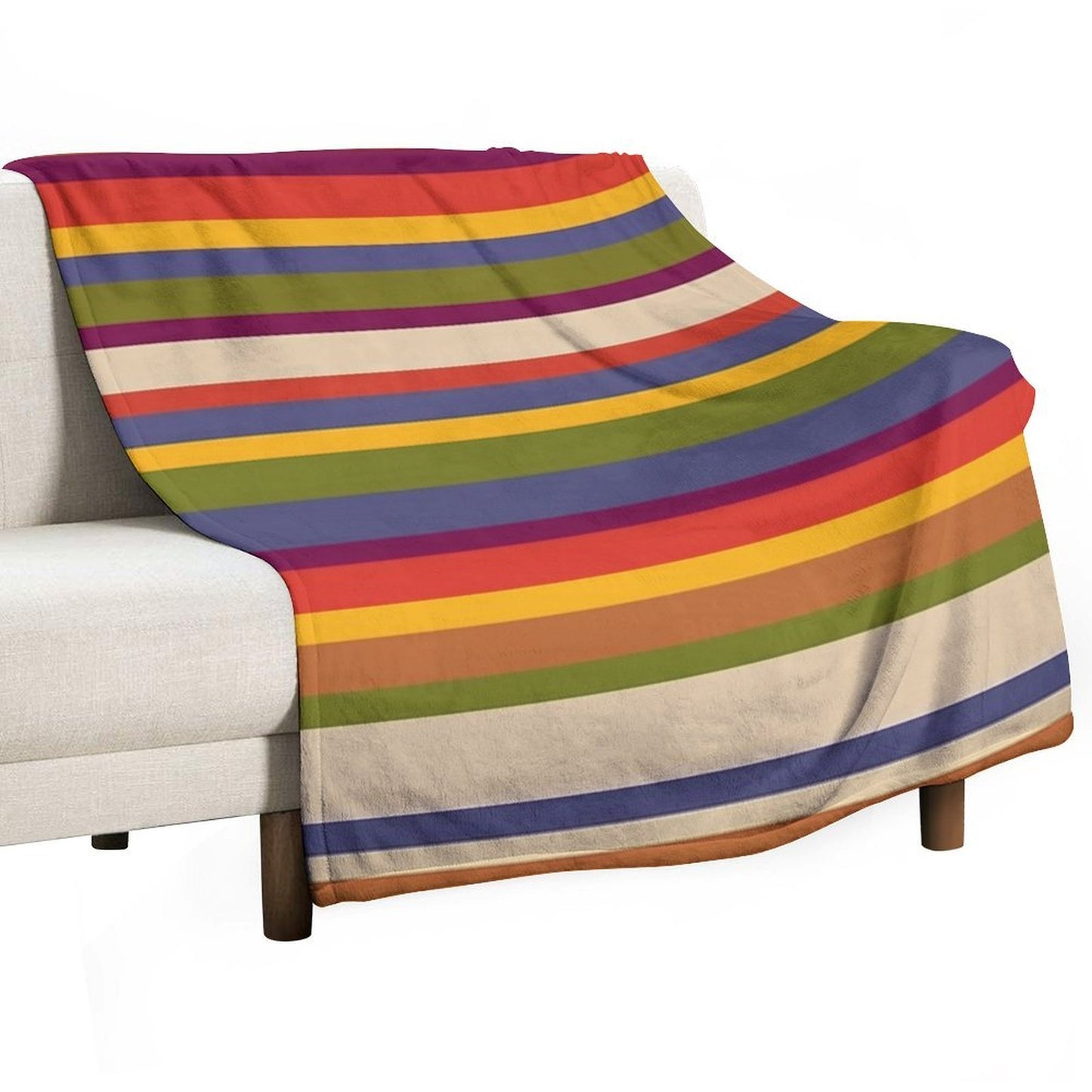 6th Doctor Scarf Pattern Plush Throw Blanket