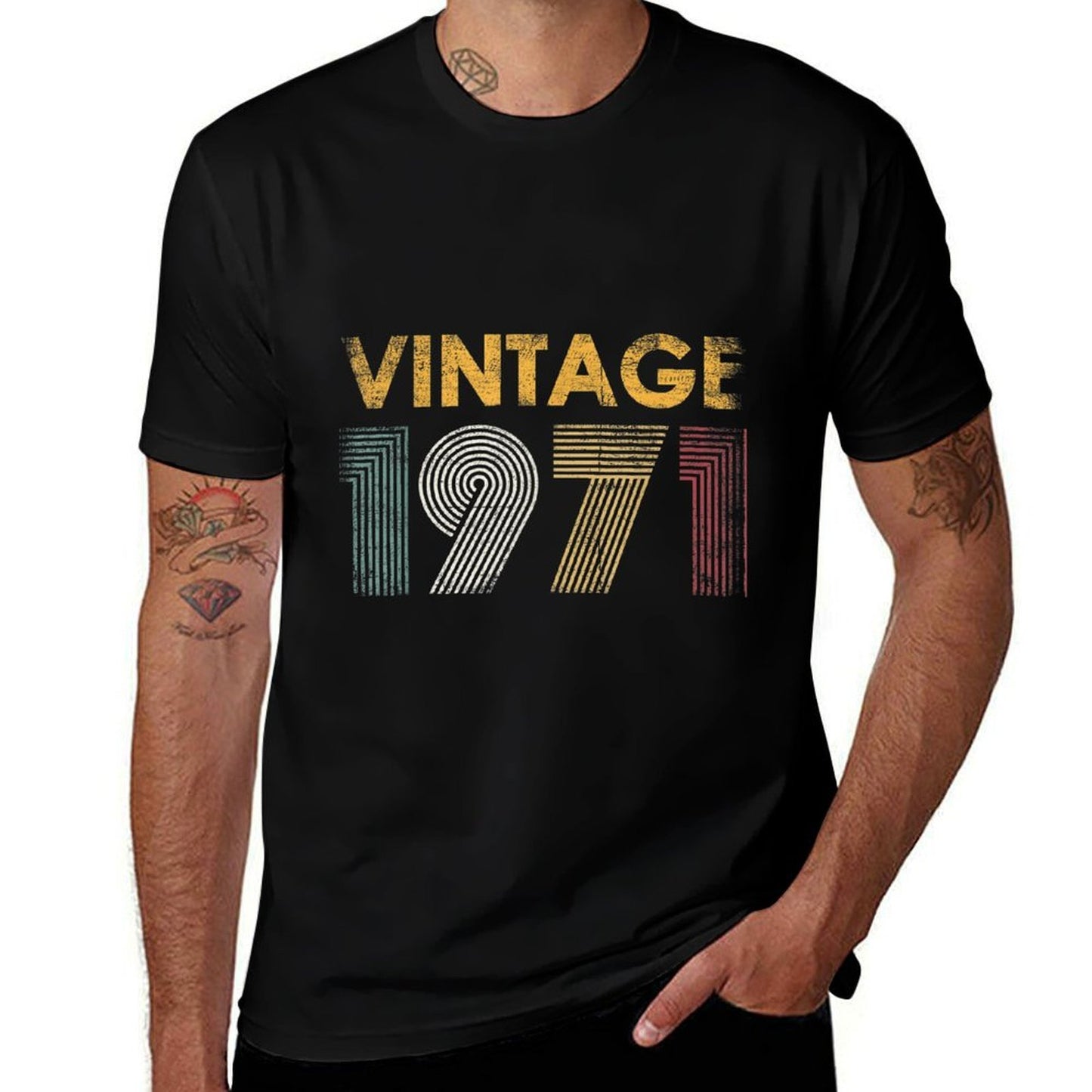 Retro Vintage 1971 50th Birthday for Men Women 50 Years Old  Graphic-printed T-Shirt