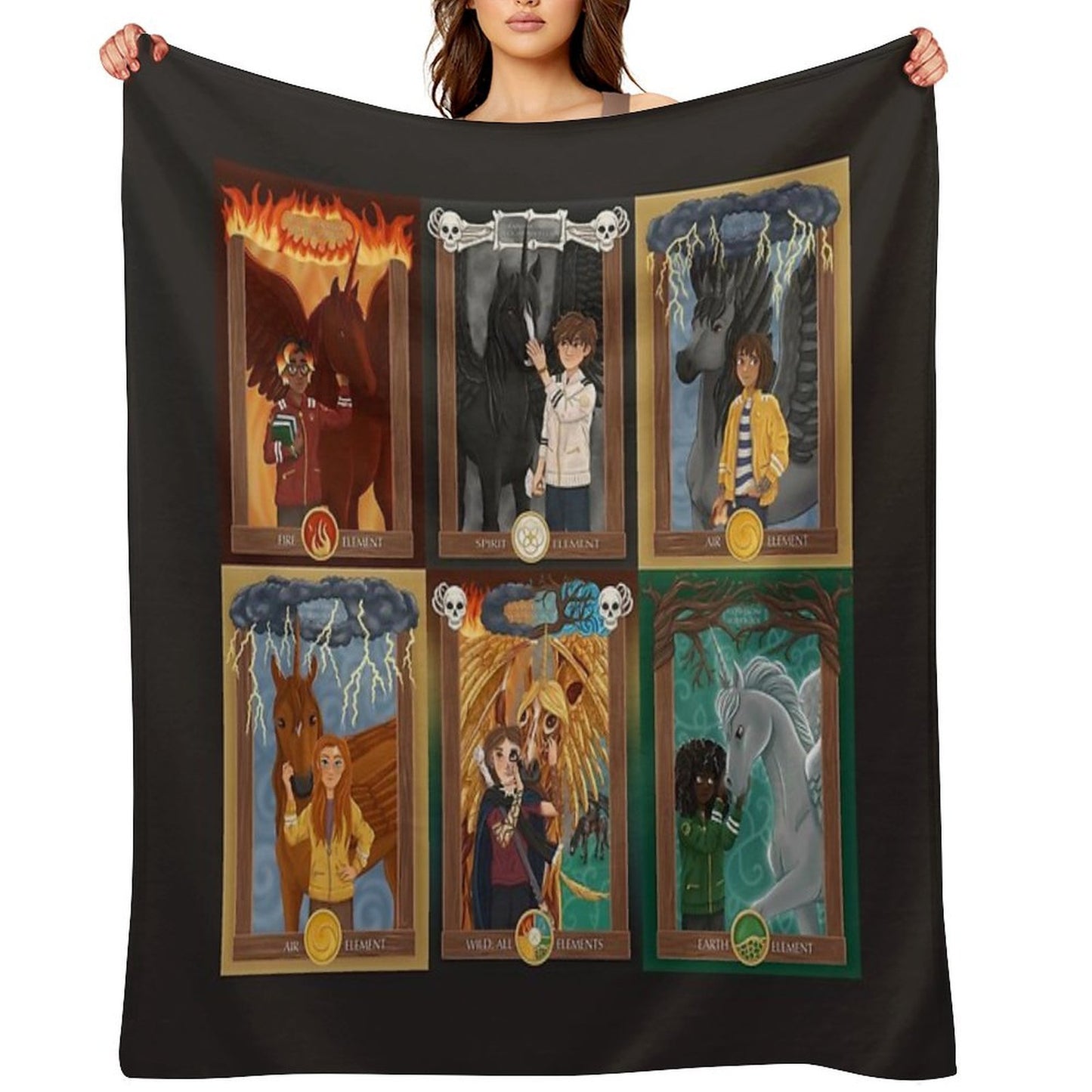 Skandar Character Portraits Multi-functional Throw Blanket
