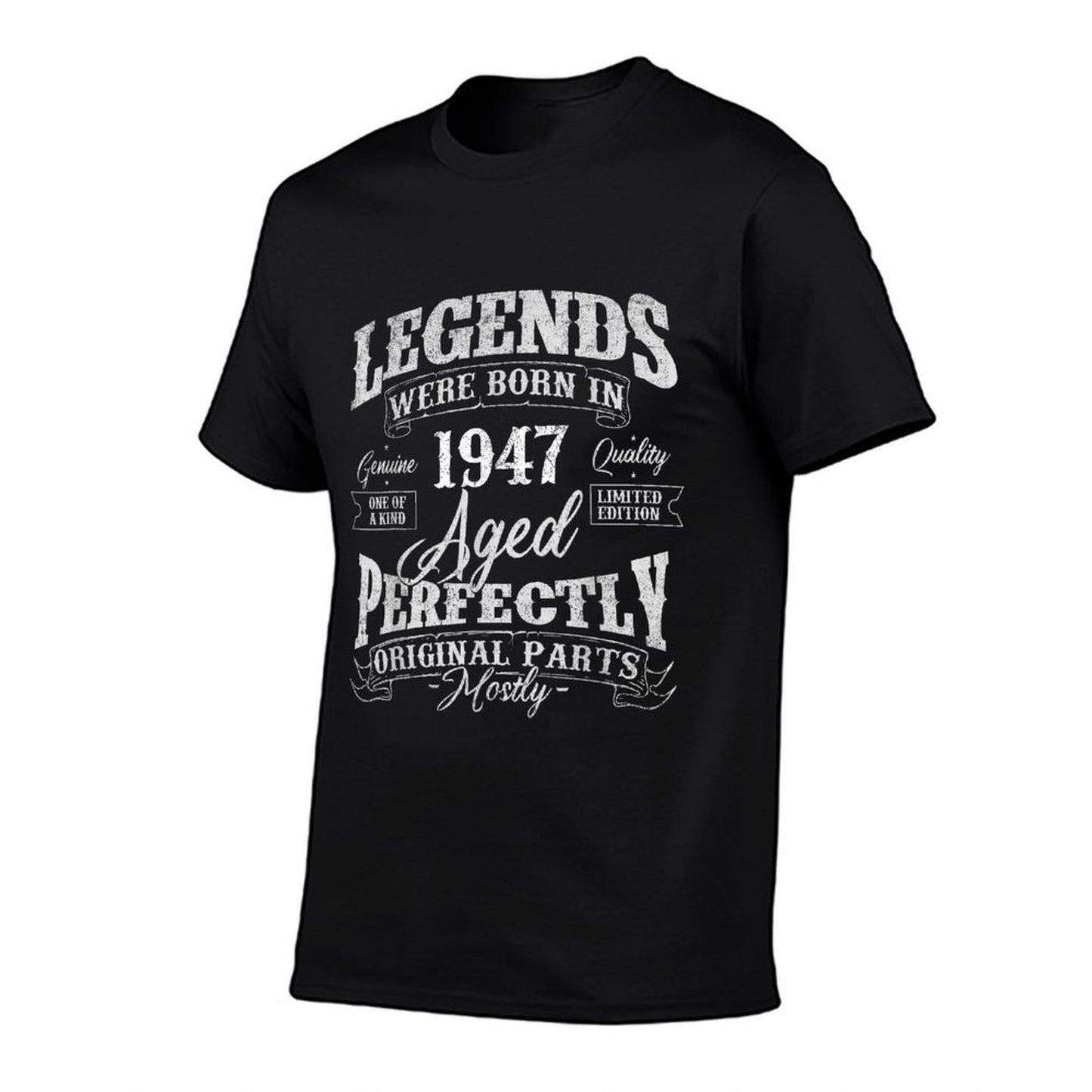 Legends Were Born In 1947 Year Of Birth Birthday Rolled Sleeves T-Shirt