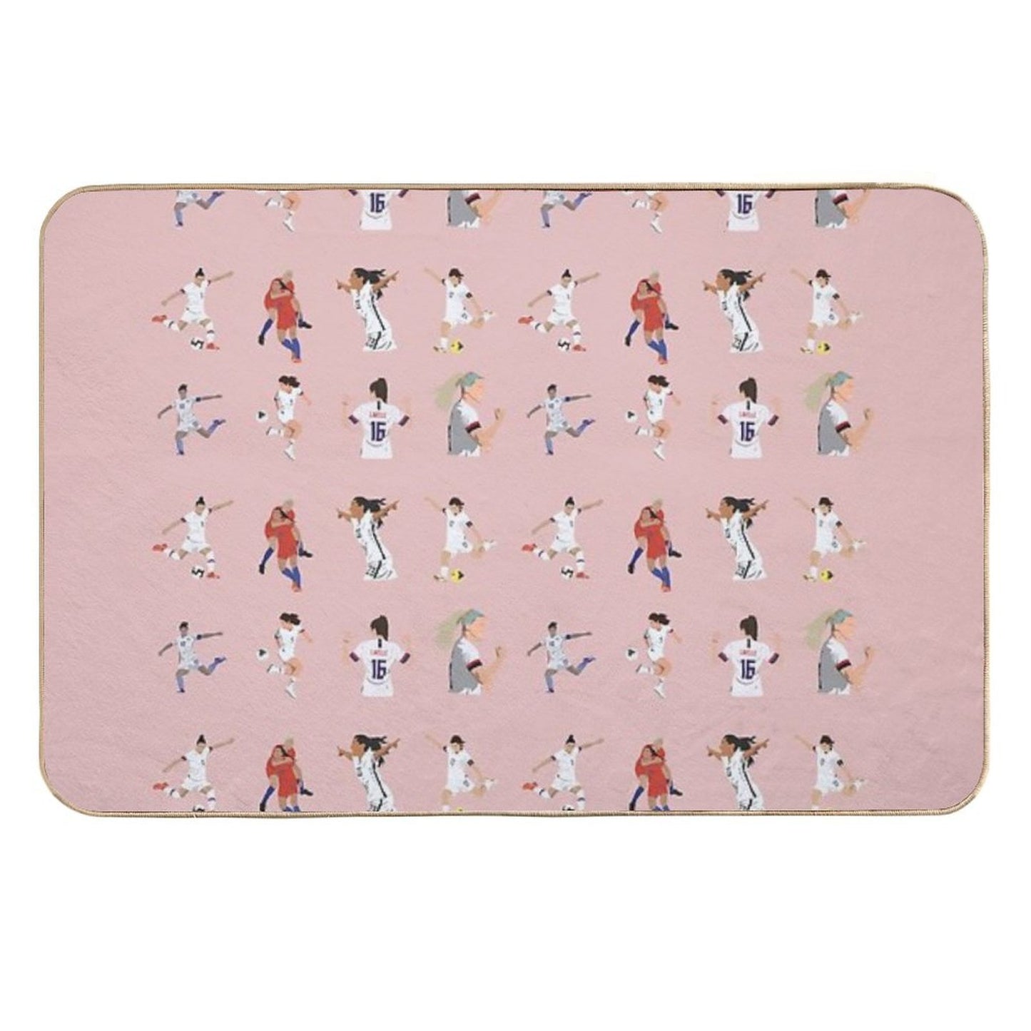 USWNT Players Pattern Easy To Clean Bath Mat