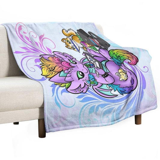 Rosa Artist 'Rainbow Swirls' Comfort Throw Blanket
