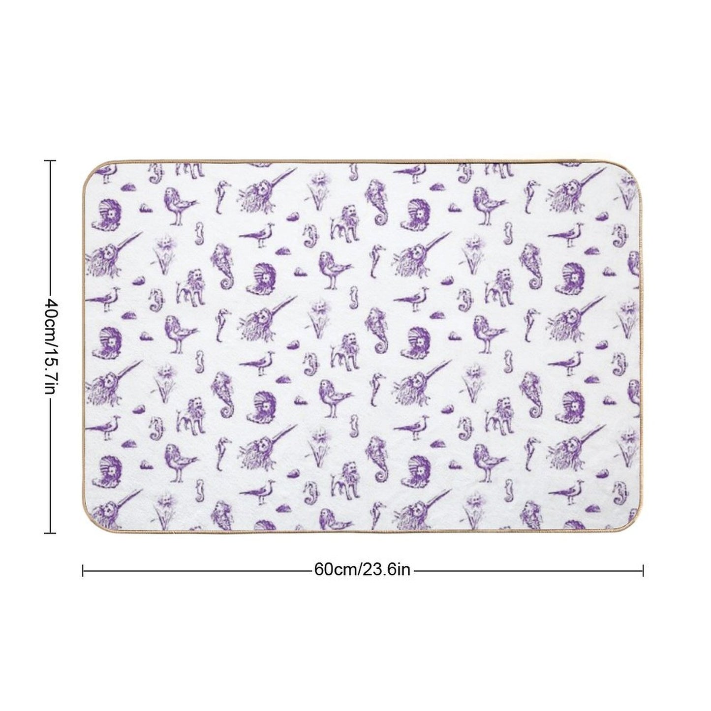 Rent-Free Blackbeard Sketches - Purple Pet-Safe Bath Mat