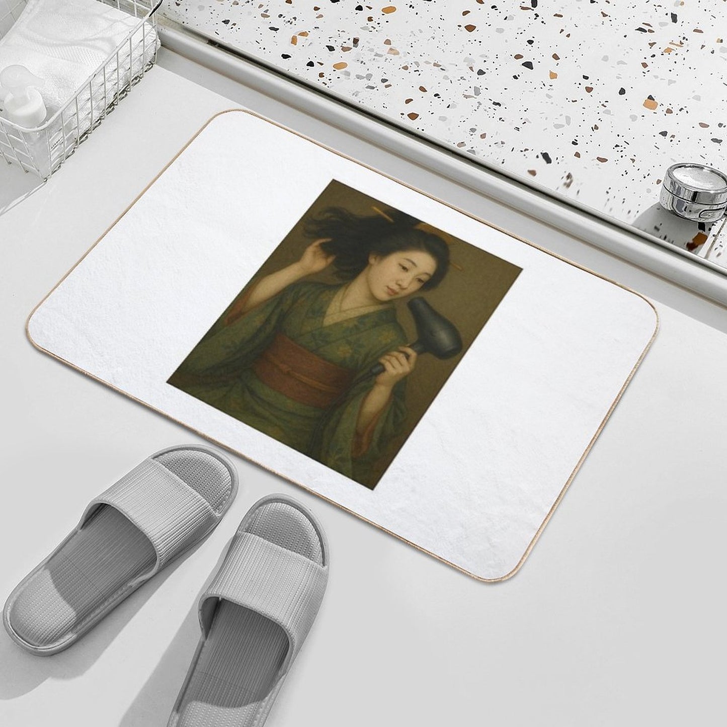 Geisha Girl – Edo Elegance Meets Modern Blowout Pet-Safe Bath Mat