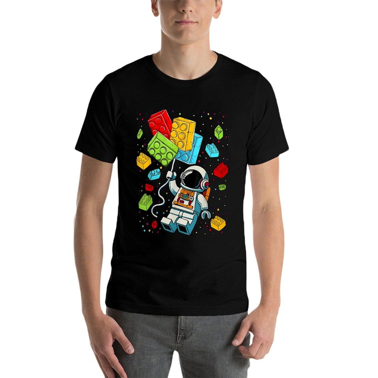 Space Astronaut Master Builder Building Blocks Boys Kids Moisture-wicking T-Shirt