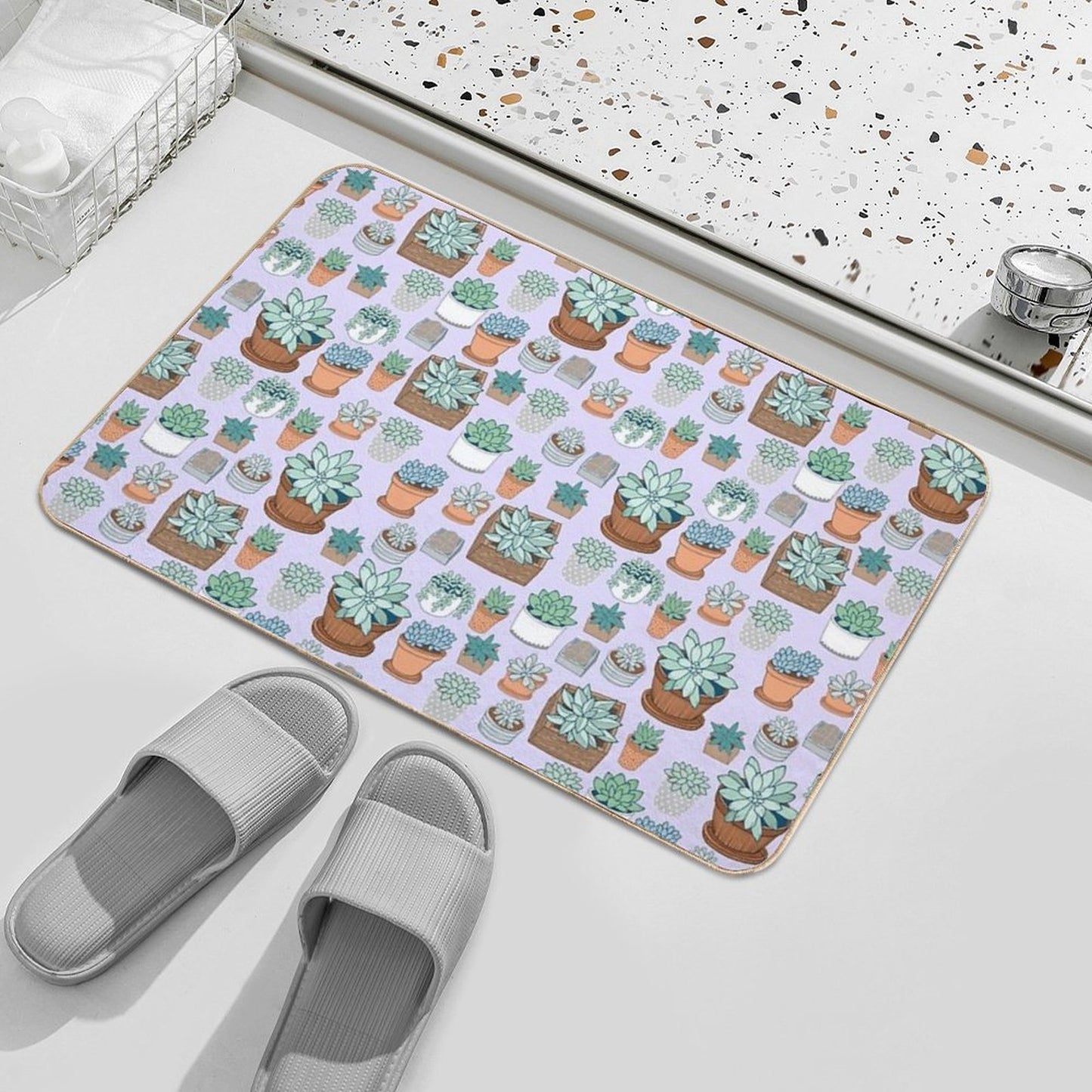 Succulent Love Easy To Clean Bath Mat