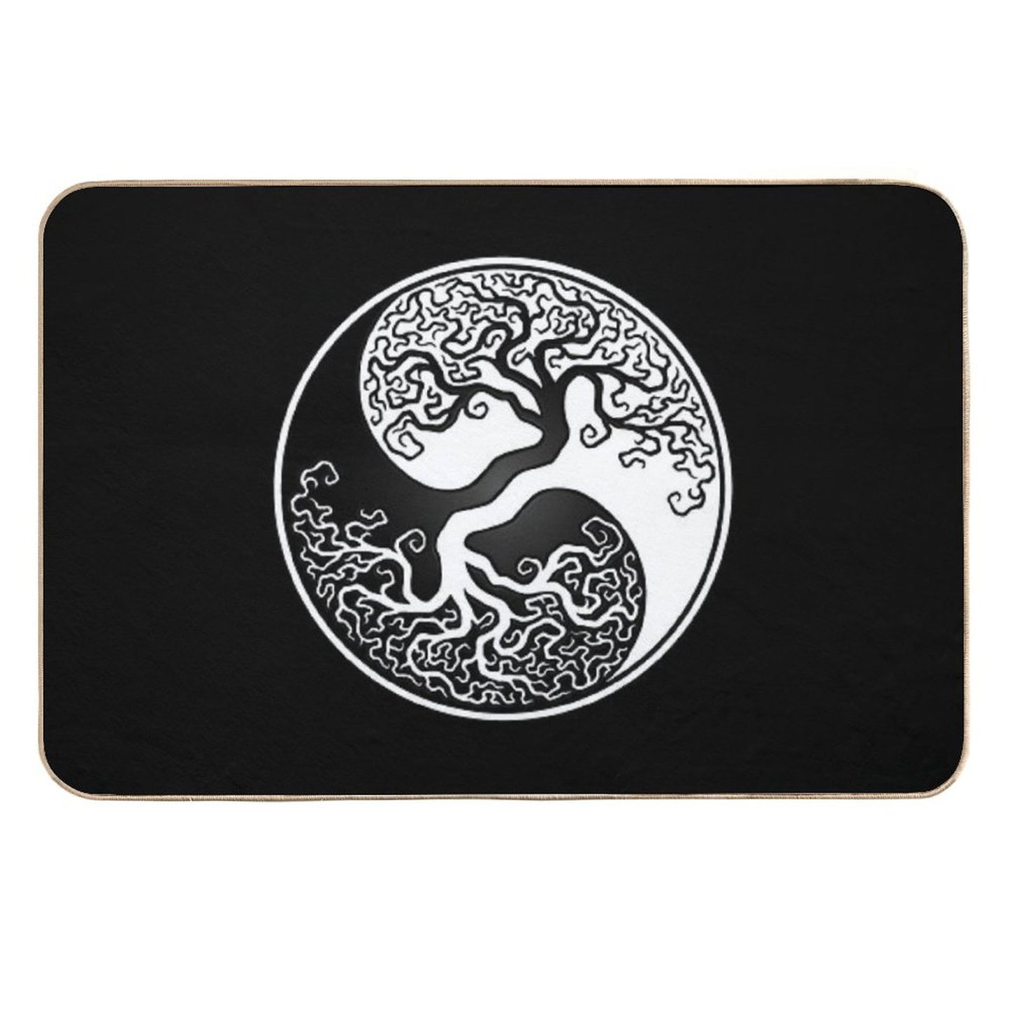 White And Black Tree of Life Yin Yang Versatile Bath Mat
