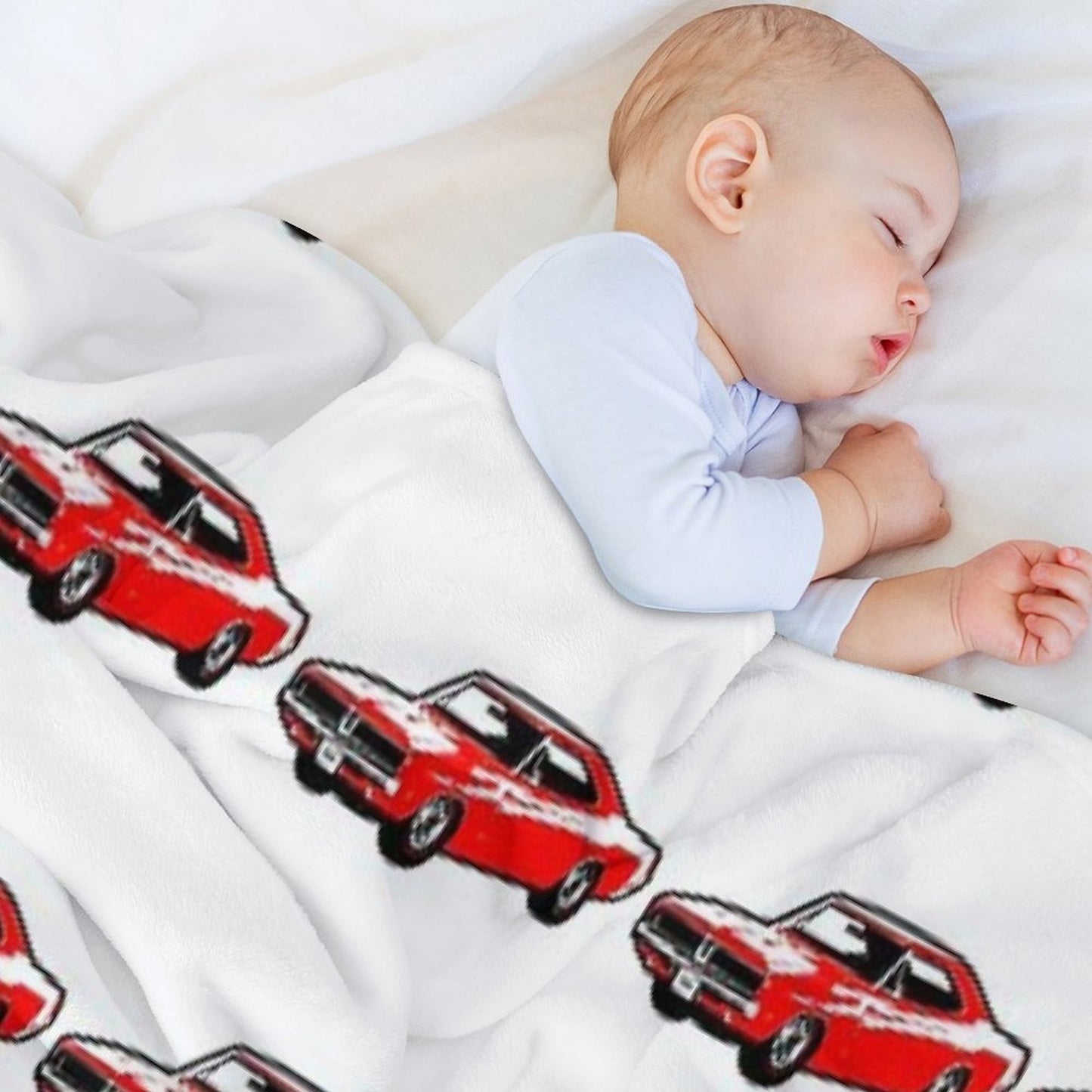 Red 1969 DC Muscle Car Wrinkle-free Throw Blanket