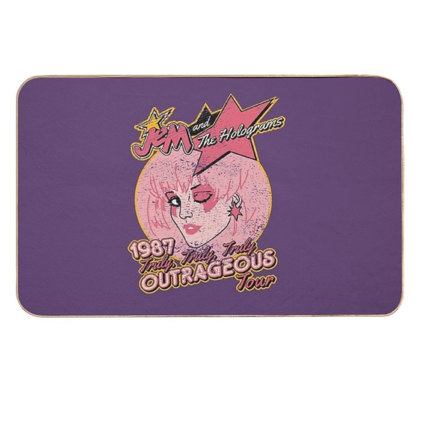 Jem And The Holograms Tour- Distressed Fade-Resistant Bath Mat