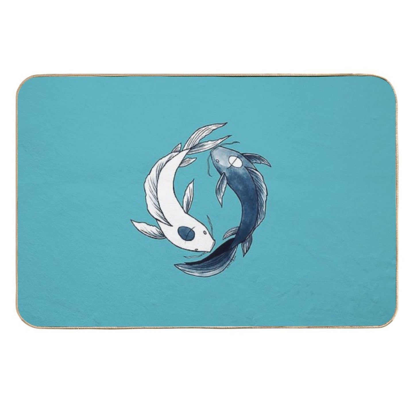 Tui And La - Yin & Yang Koi Fade-Resistant Bath Mat