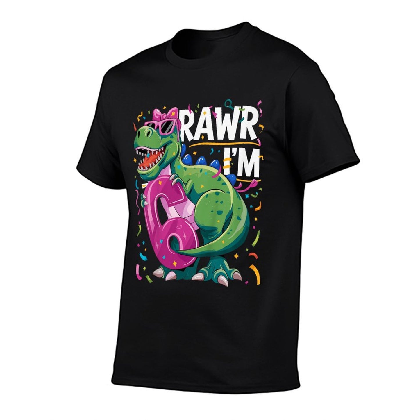 Kids 6 Year Old T Rex Dinosaur 6nd Birthday Girl High-quality Stitching T-Shirt