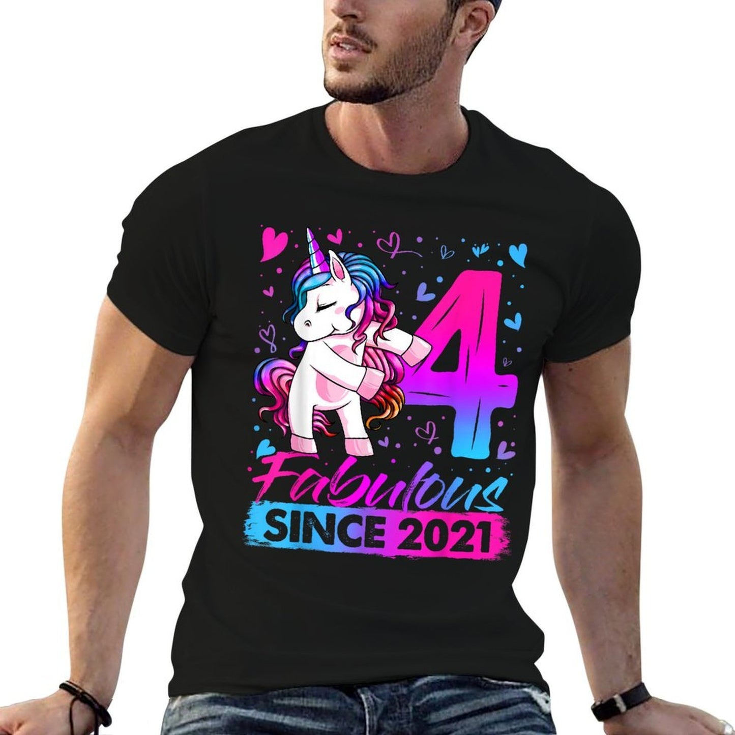 4 Year Old Unicorn Gifts For Girls 4th Birthday Girl Party Wrinkle-resistant T-Shirt