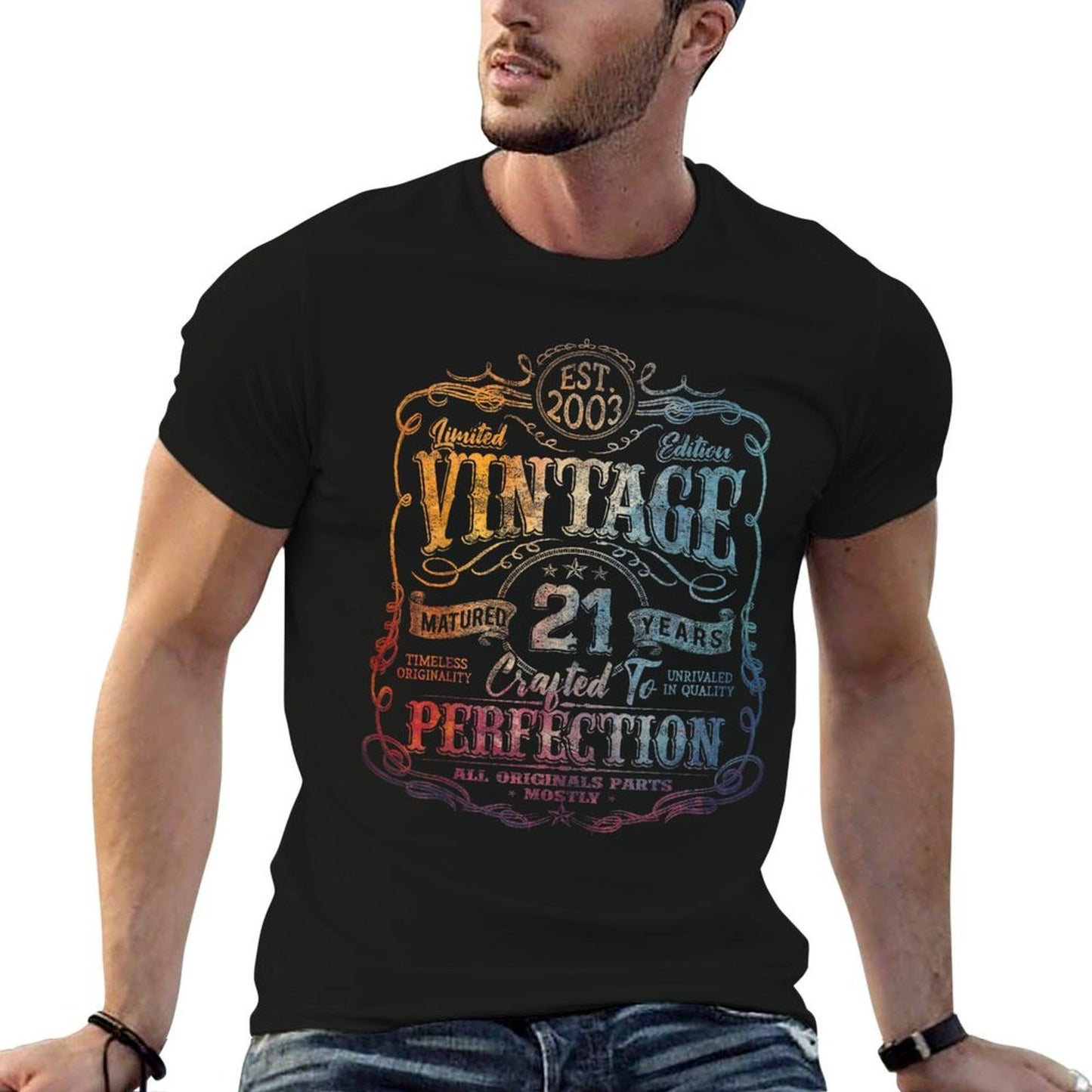 Vintage 2003 Limited Edition 21 Year Old 21st Birthday Summer-ready Fabric T-Shirt