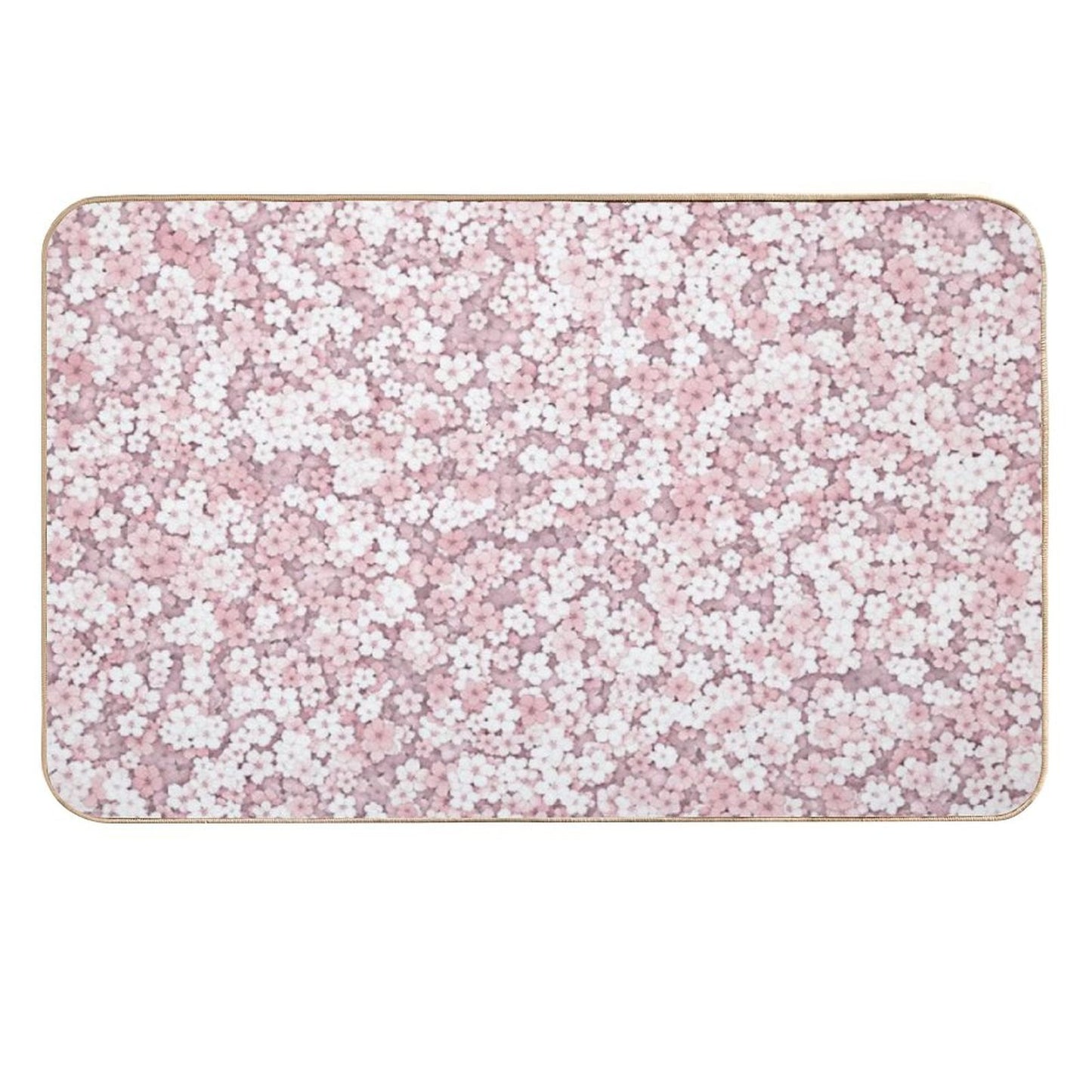 Falling White Sakura Cherry Blossom Toxin-Free Bath Mat