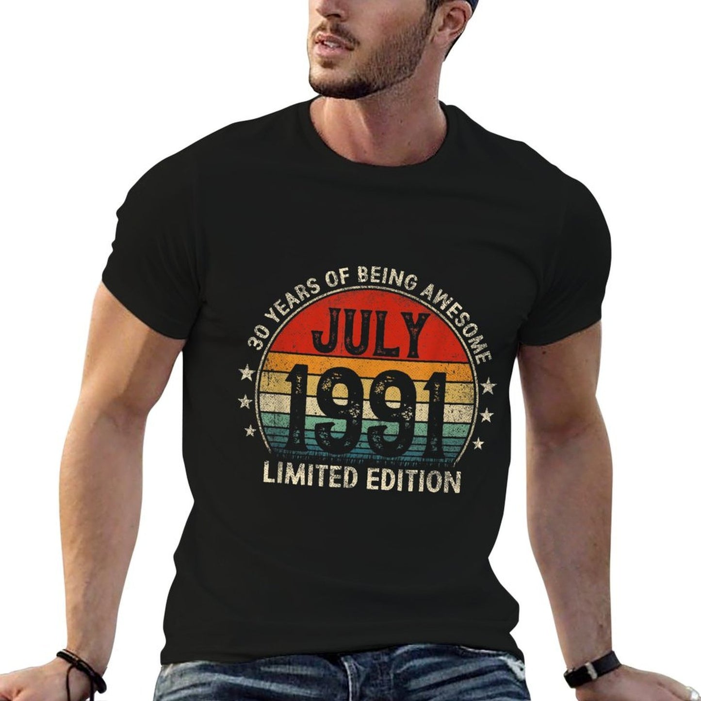 30 Years Old Vintage July 1991 Limited Edition 30th Birthday Relaxed-fit T-Shirt