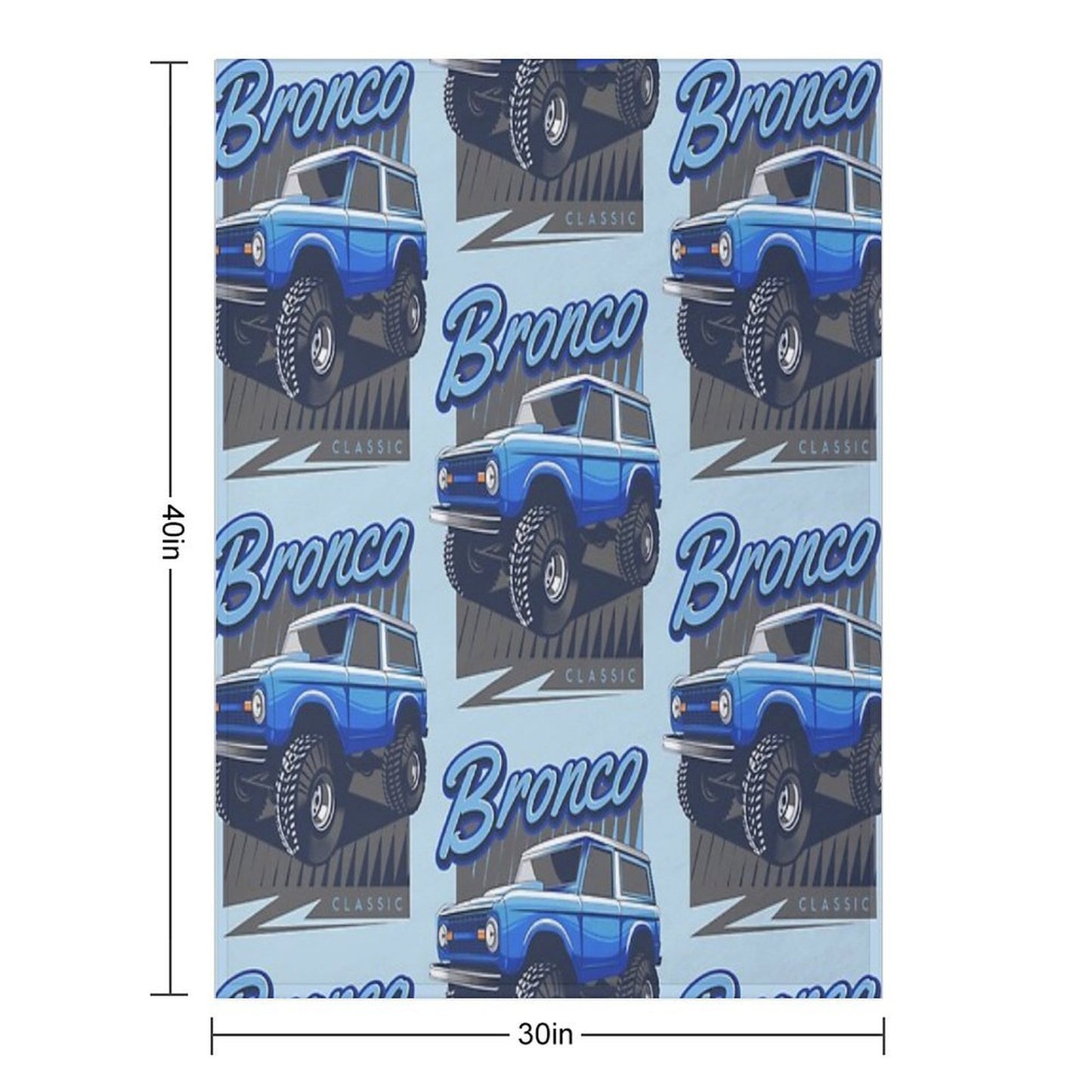 Ford Bronco Truck Classic Ford Bronco Blue Compact Throw Blanket