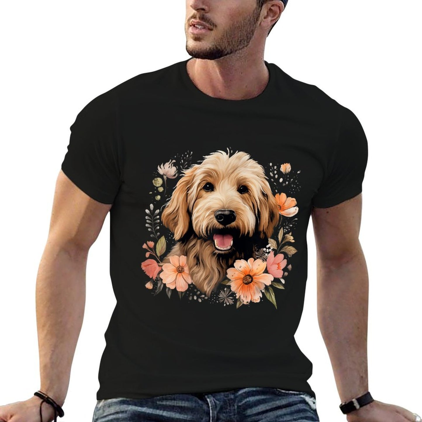 Goldendoodle Mom Golden Doodle Dog Lover Flowers Cute High-quality Stitching T-Shirt