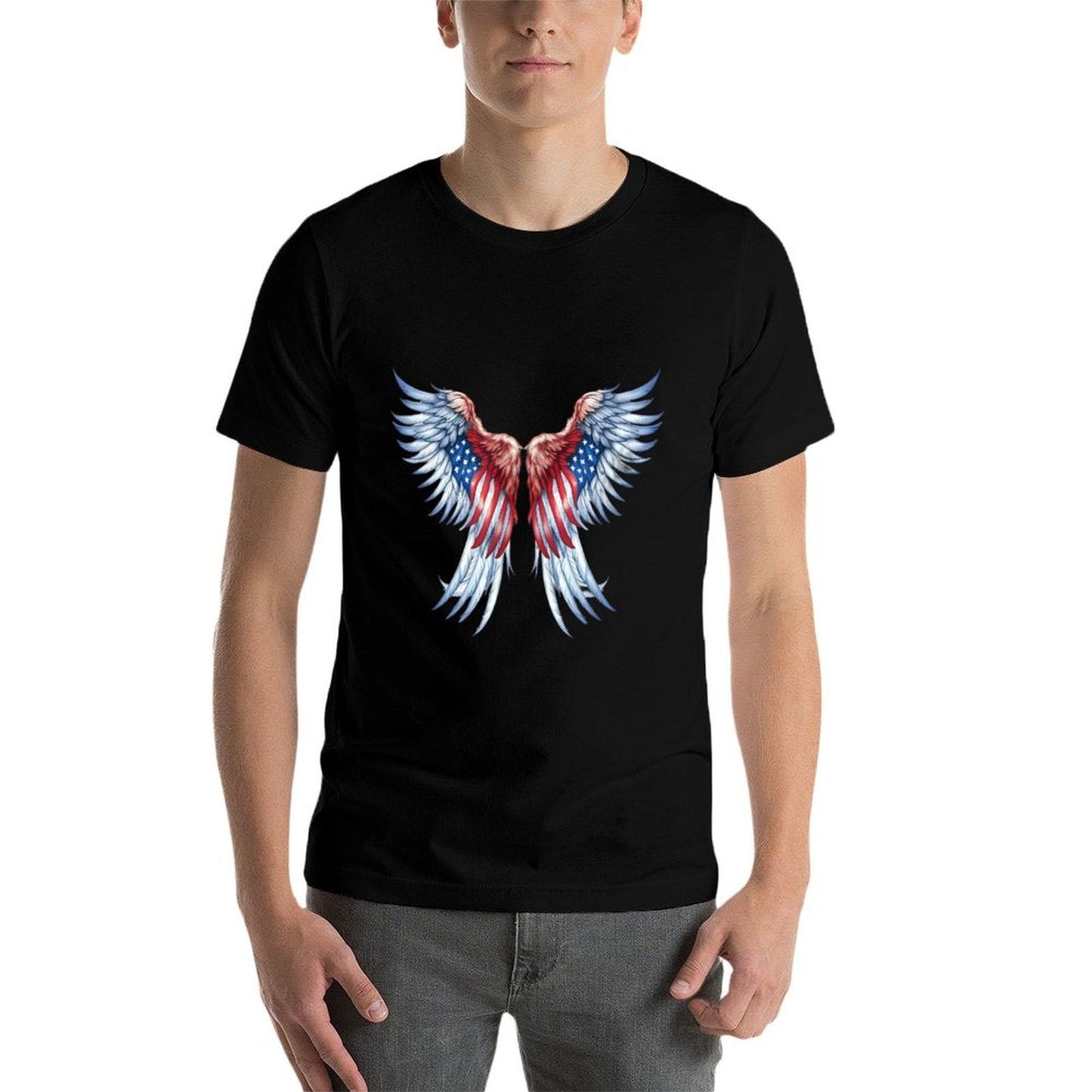 Veterans Day, 4th of July Patriotic Wings Angel Usa Flag Comfortable T-Shirt