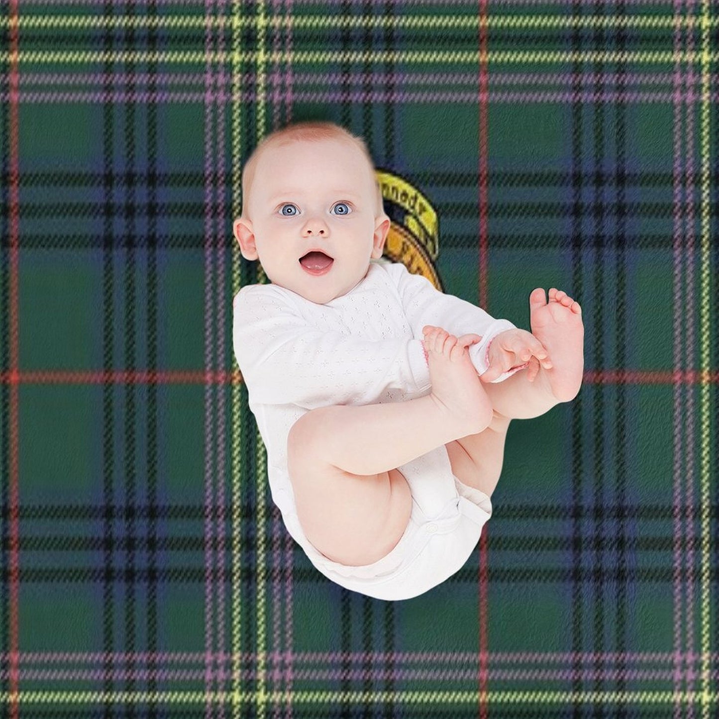 Kennedy Scottish Tartan And Crest Comfort Throw Blanket