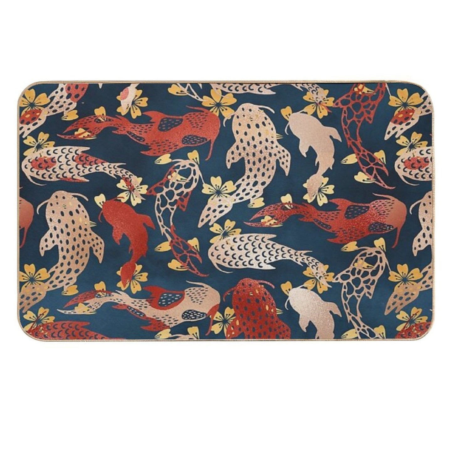 Kyoto Koi Fish Pattern Eco-Friendly Bath Mat