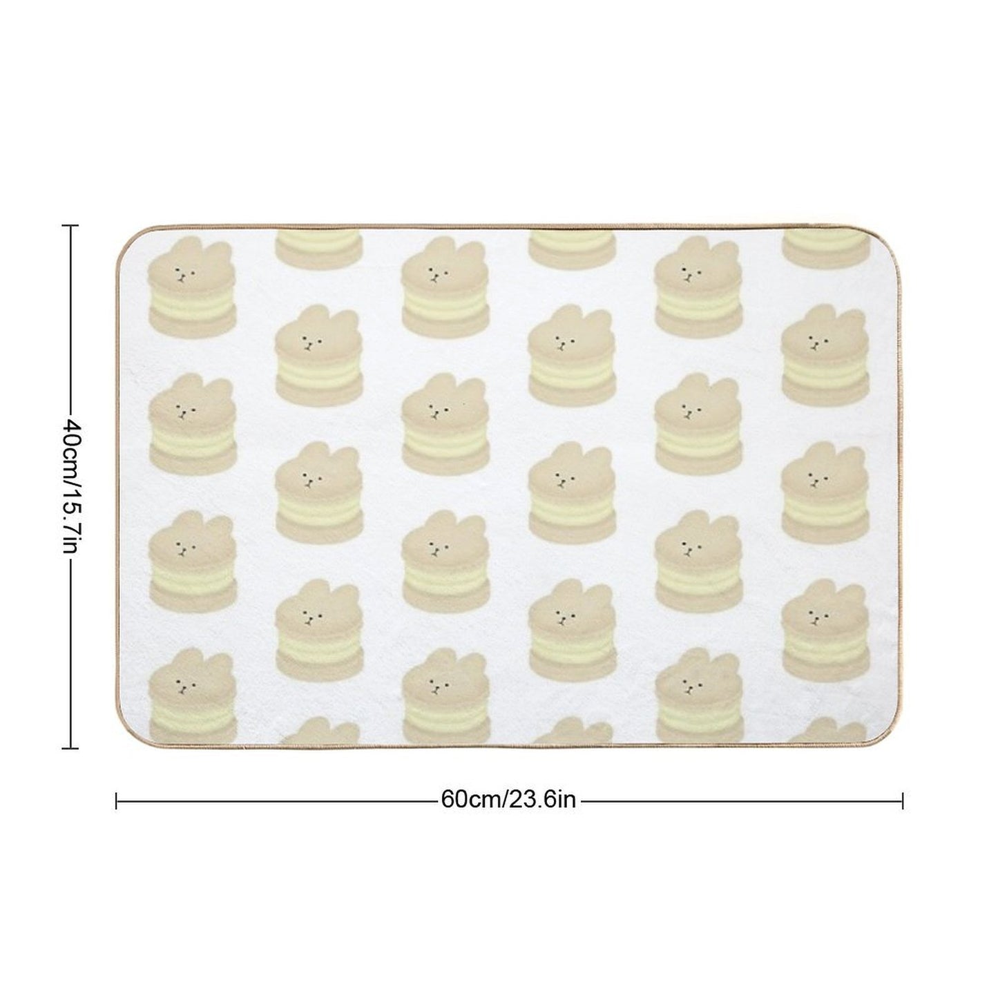 Vanilla Bunny Fatcaron Fade-Resistant Bath Mat