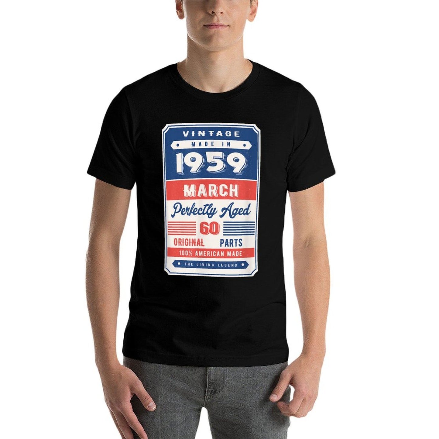 Vintage 60th Birthday 1959 Classic Born In March Moisture-wicking T-Shirt
